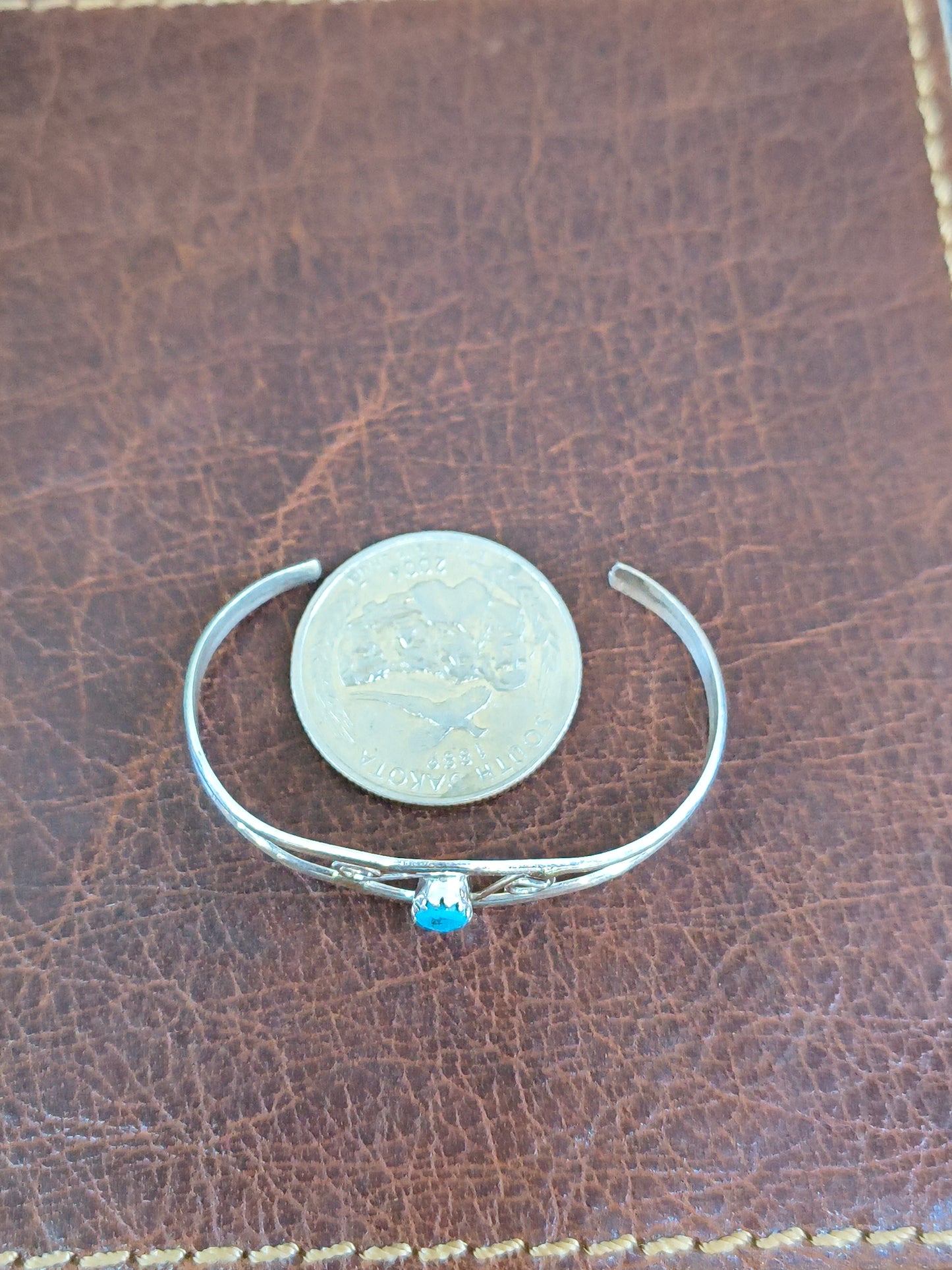 Turquoise Swirl Baby Cuff by Judy Lincoln, Navajo