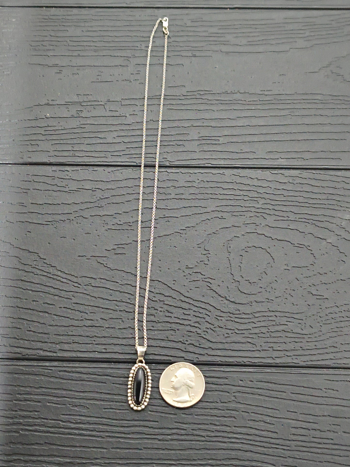 Bead Border Black Onyx 18" Necklace