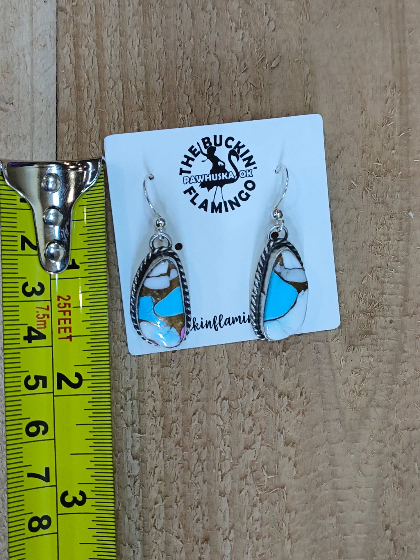 Cotton Candy Dangle Earrings by Chassity Belone, Navajo
