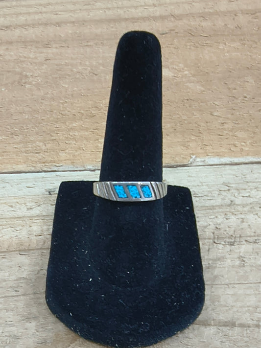 5.5 Turquoise Chip Inlay Ring