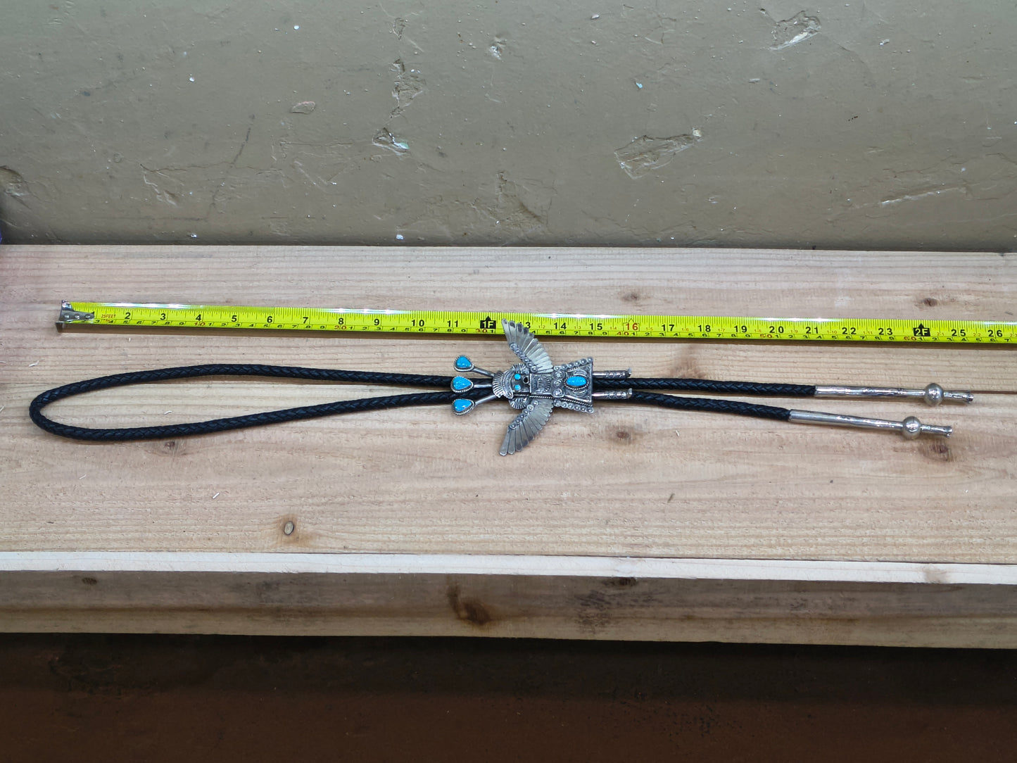 Kachina Bolo with Turquoise by Garrett Hale, Navajo