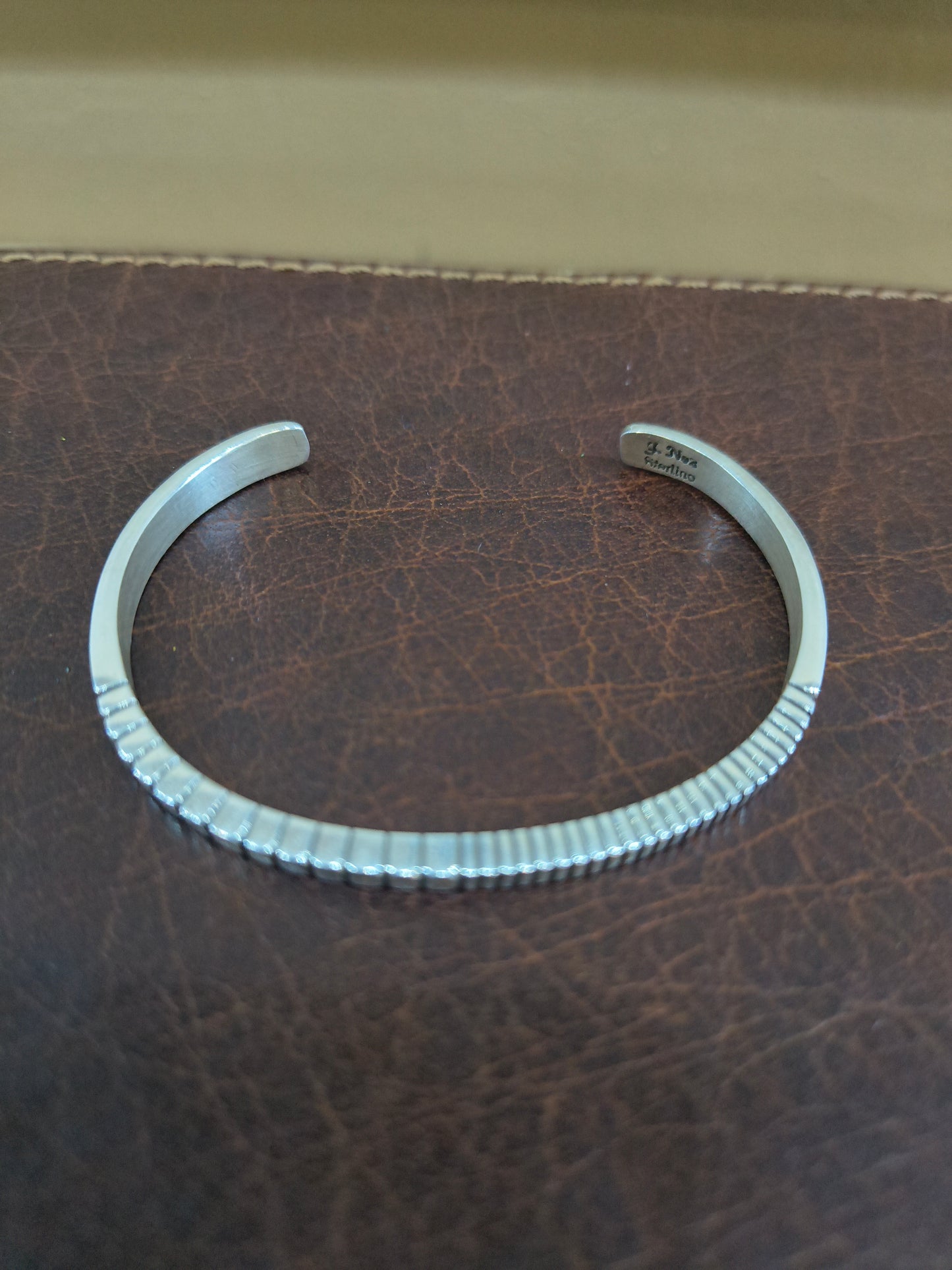 6"-7" Sterling Silver Modern Cuff by J Nez, Navajo