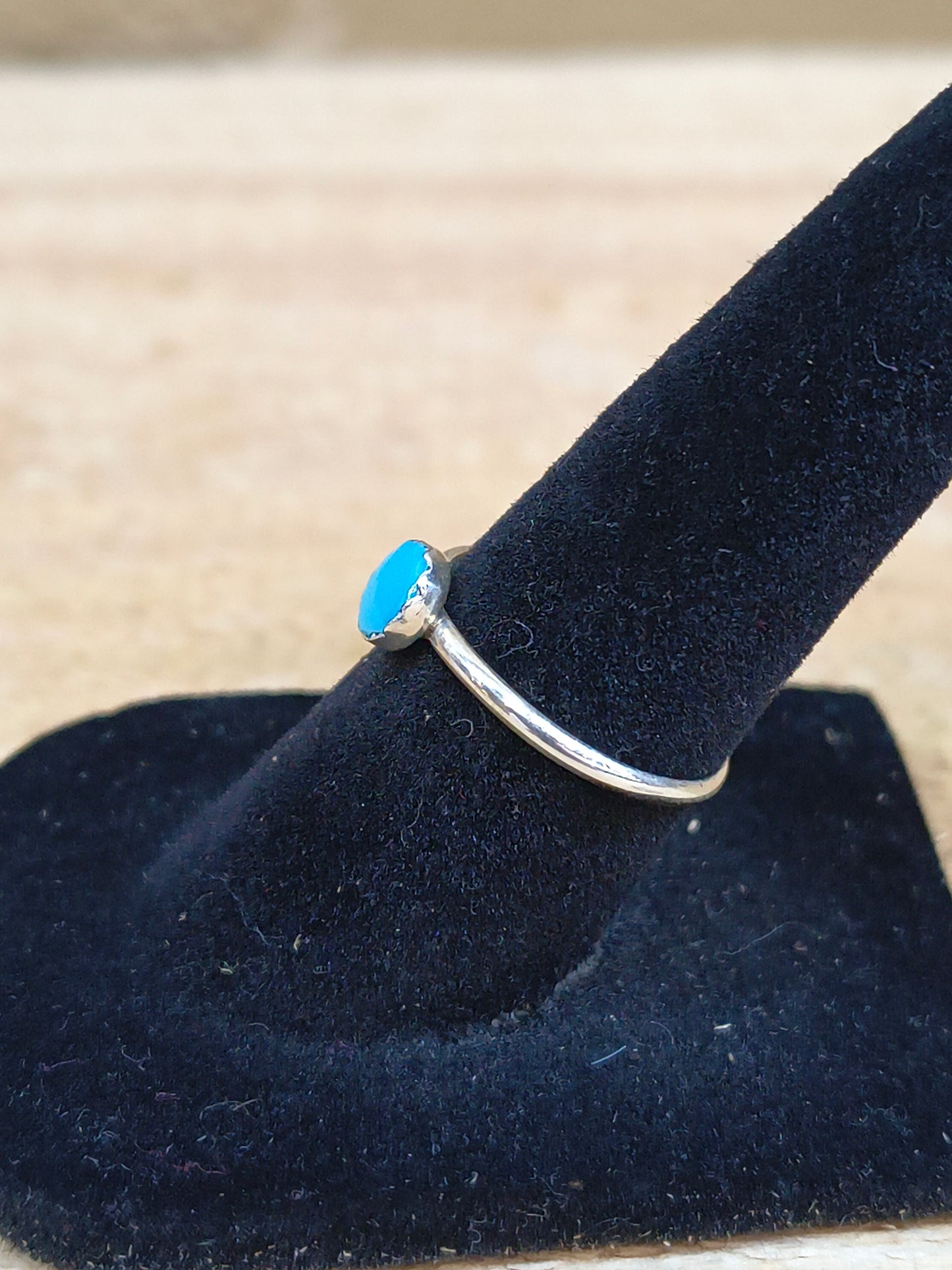 Dainty Round Turquoise Ring