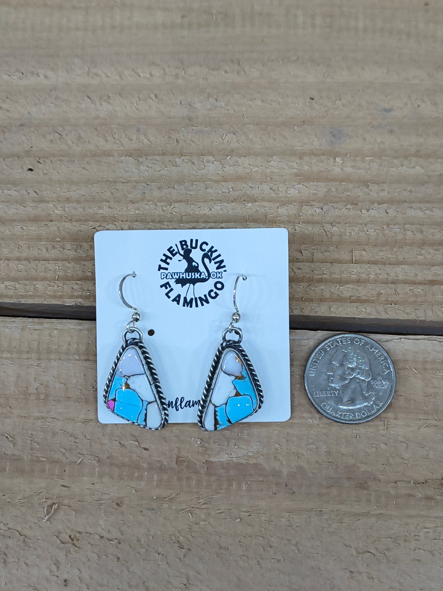 Cotton Candy Dangle Earrings by Chassity Belone, Navajo