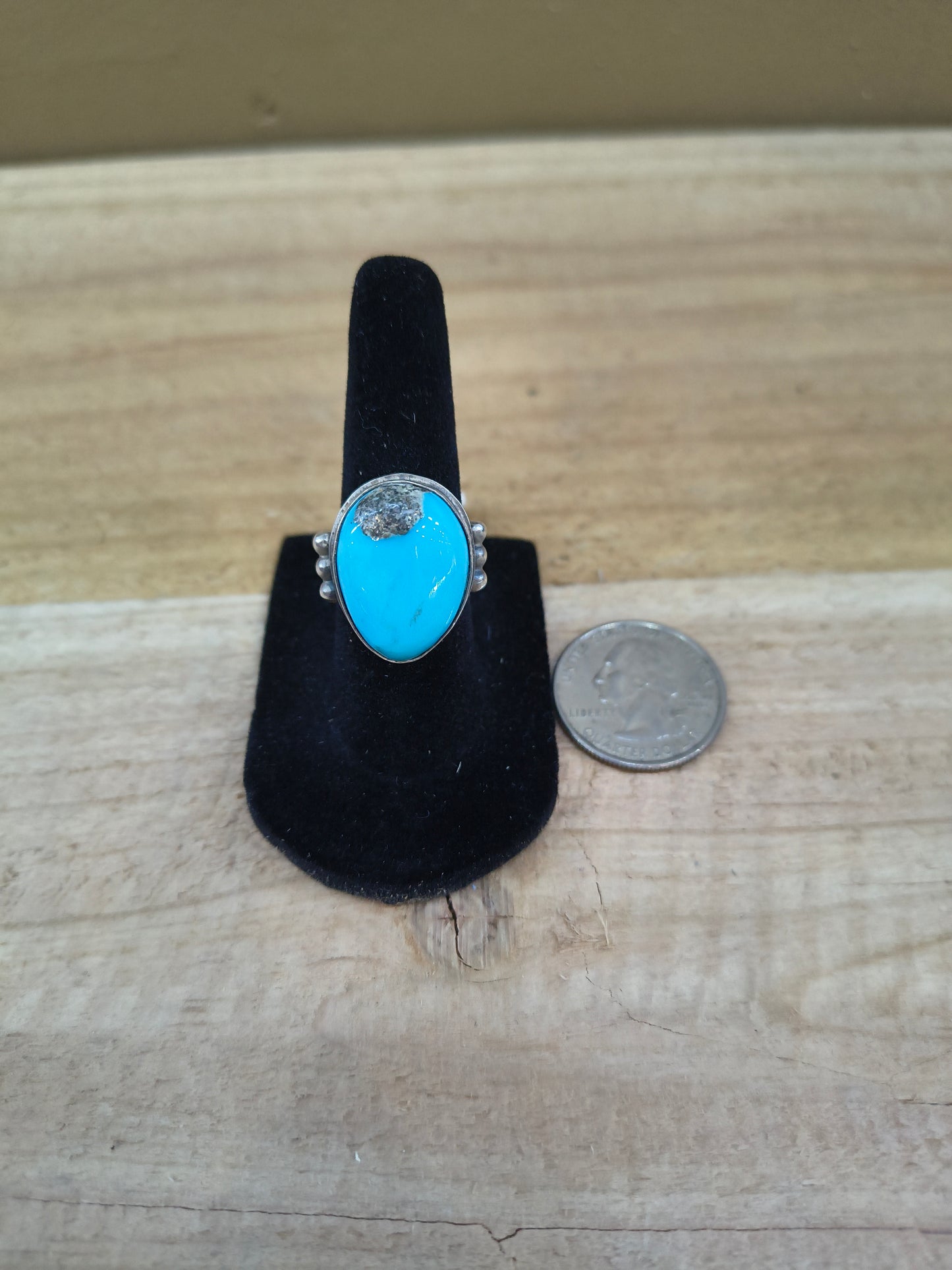 5.0 White Water Turquoise Ring by Zia