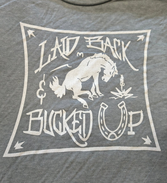 Bad Bronc - Laid Back Bucked Up Dark Grey T-Shirt