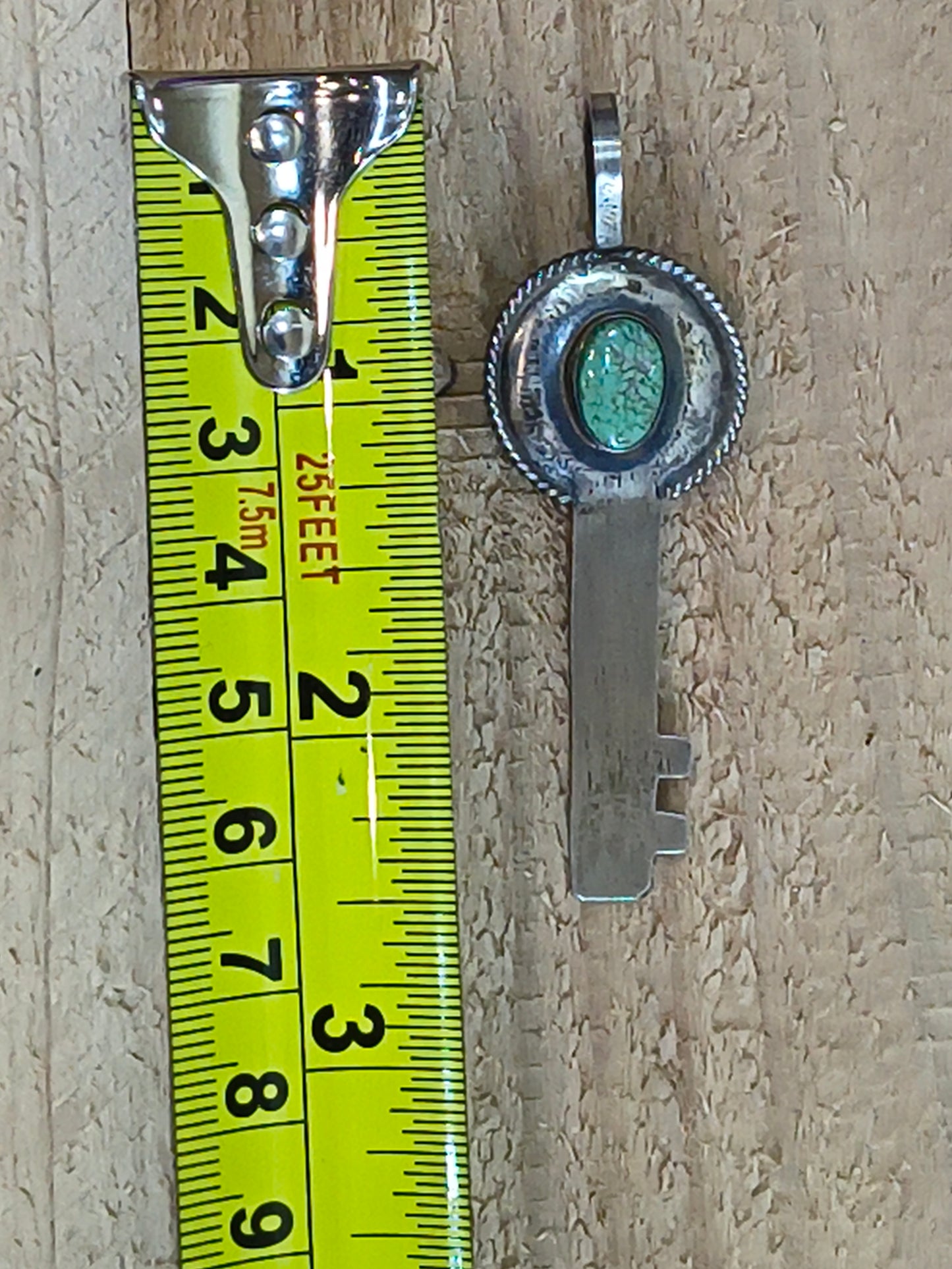 Key-Thunder Mountain Turquoise Pendant 8mm Bail by Scott Skeets, Navajo