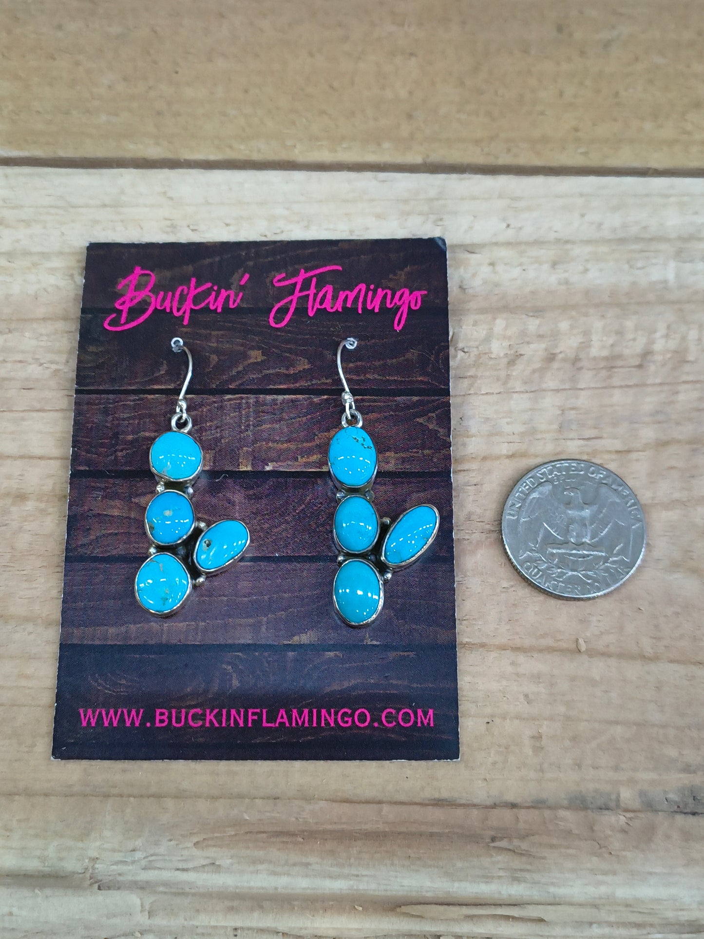 Sleeping Beauty Cactus Smooth Setting Earrings