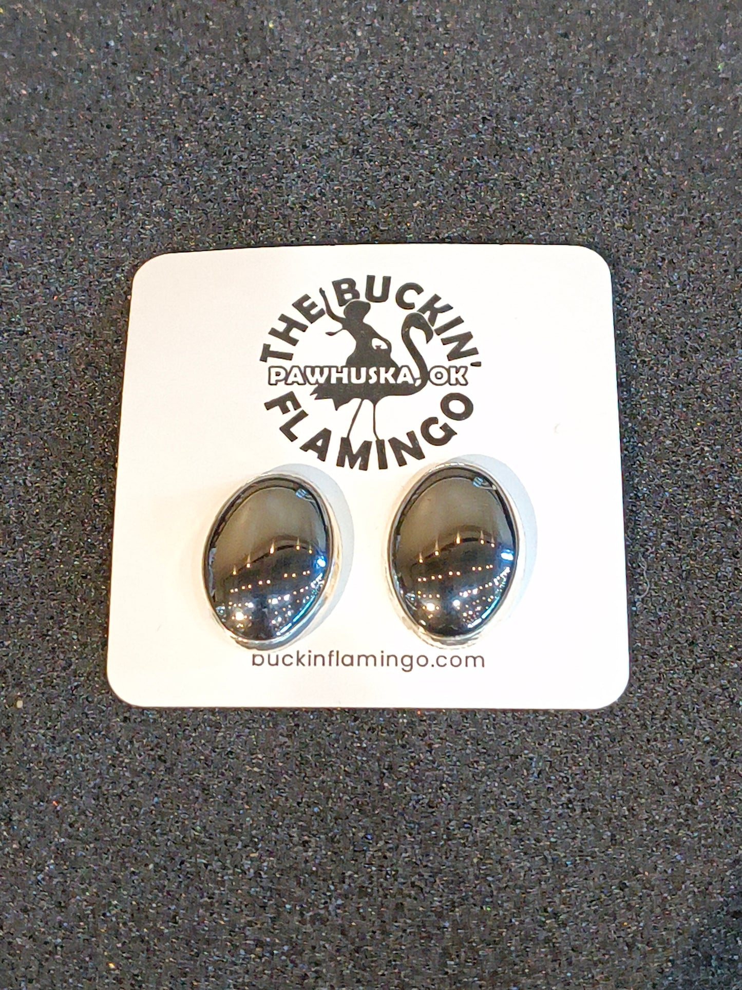 Hematite 15 mm Oval Post Earrings