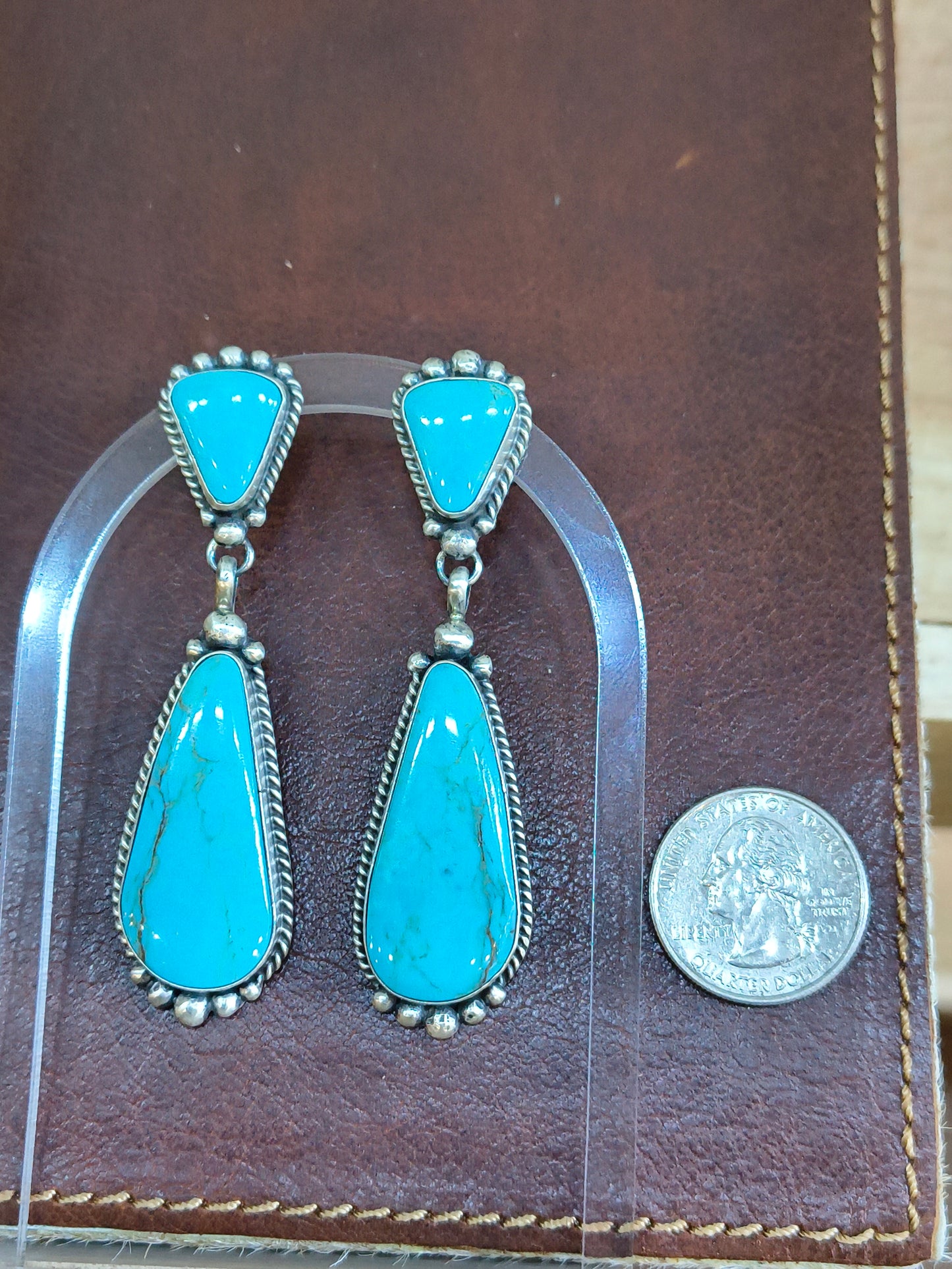 Kingman Turquoise Dangle Earrings by Elouise Kee