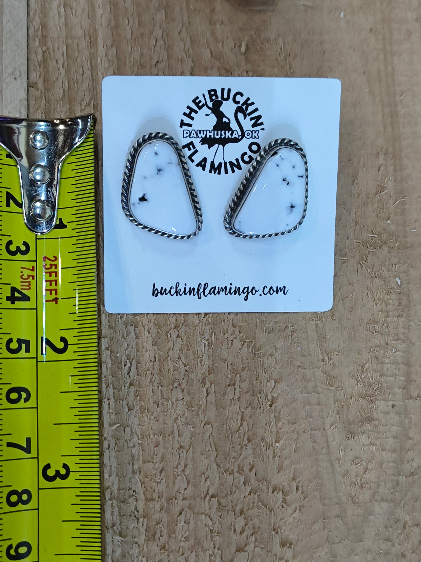 White Buffalo Earrings by Elouise Kee Navajo