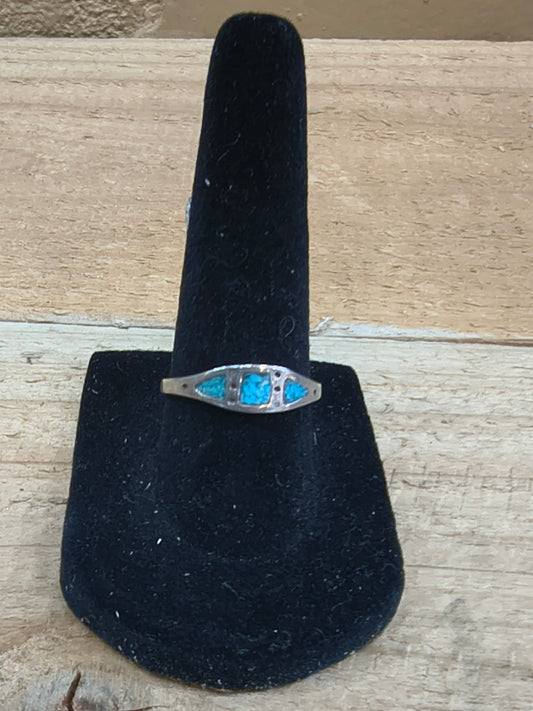 7.0 Turquoise Chip Inlay Ring