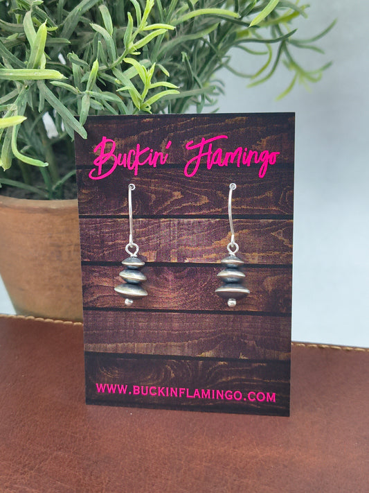 7mm-10mm Graduated Handmade Navajo Pearl Earrings by Amanda Larry, Navajo