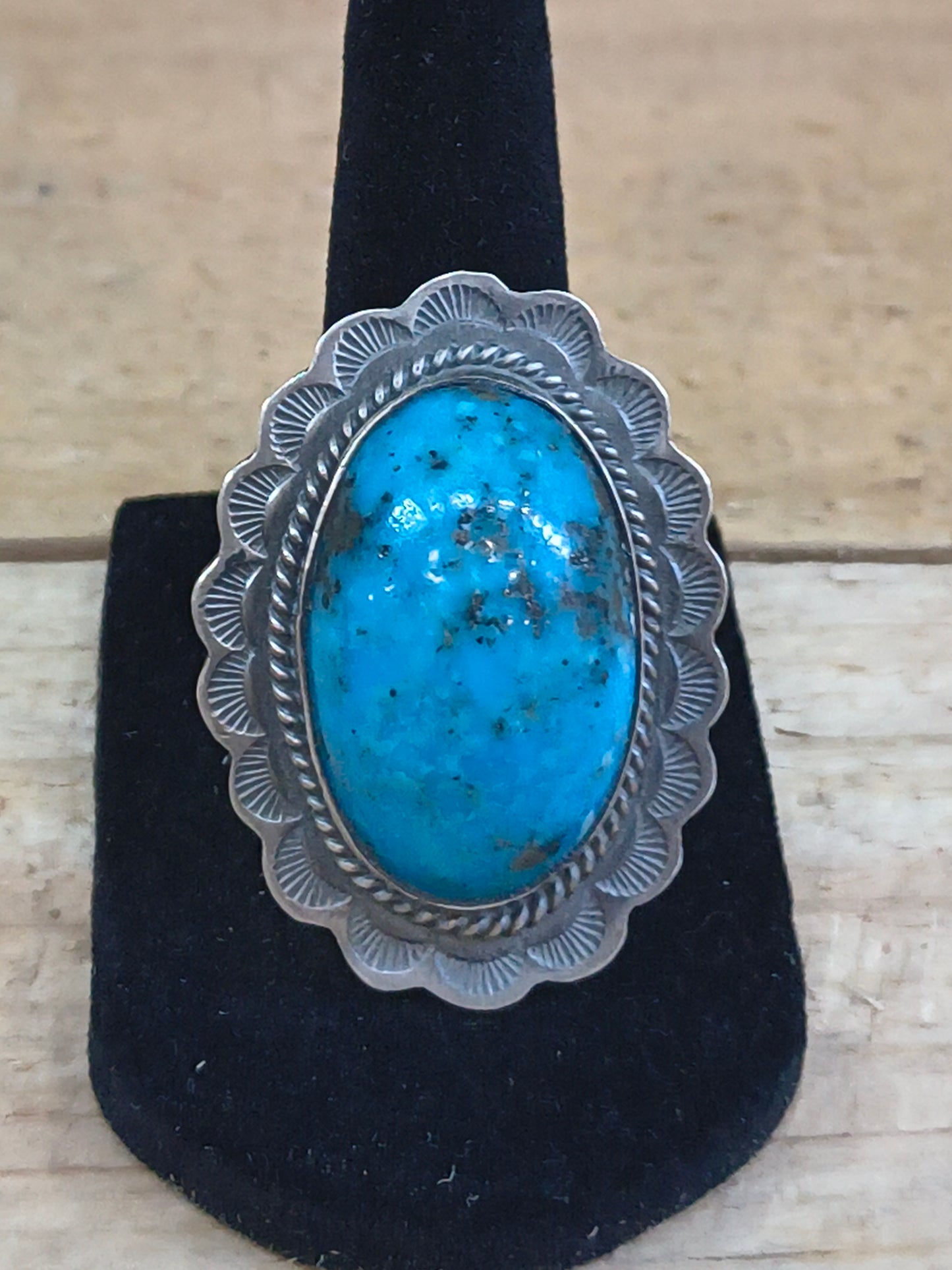 7.5 Kingman Turquoise Ring by John Nelson