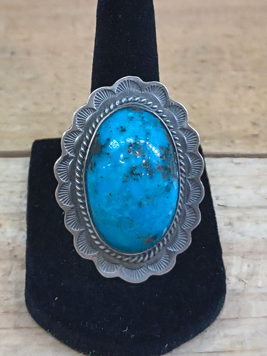 7.5 Kingman Turquoise Ring by John Nelson