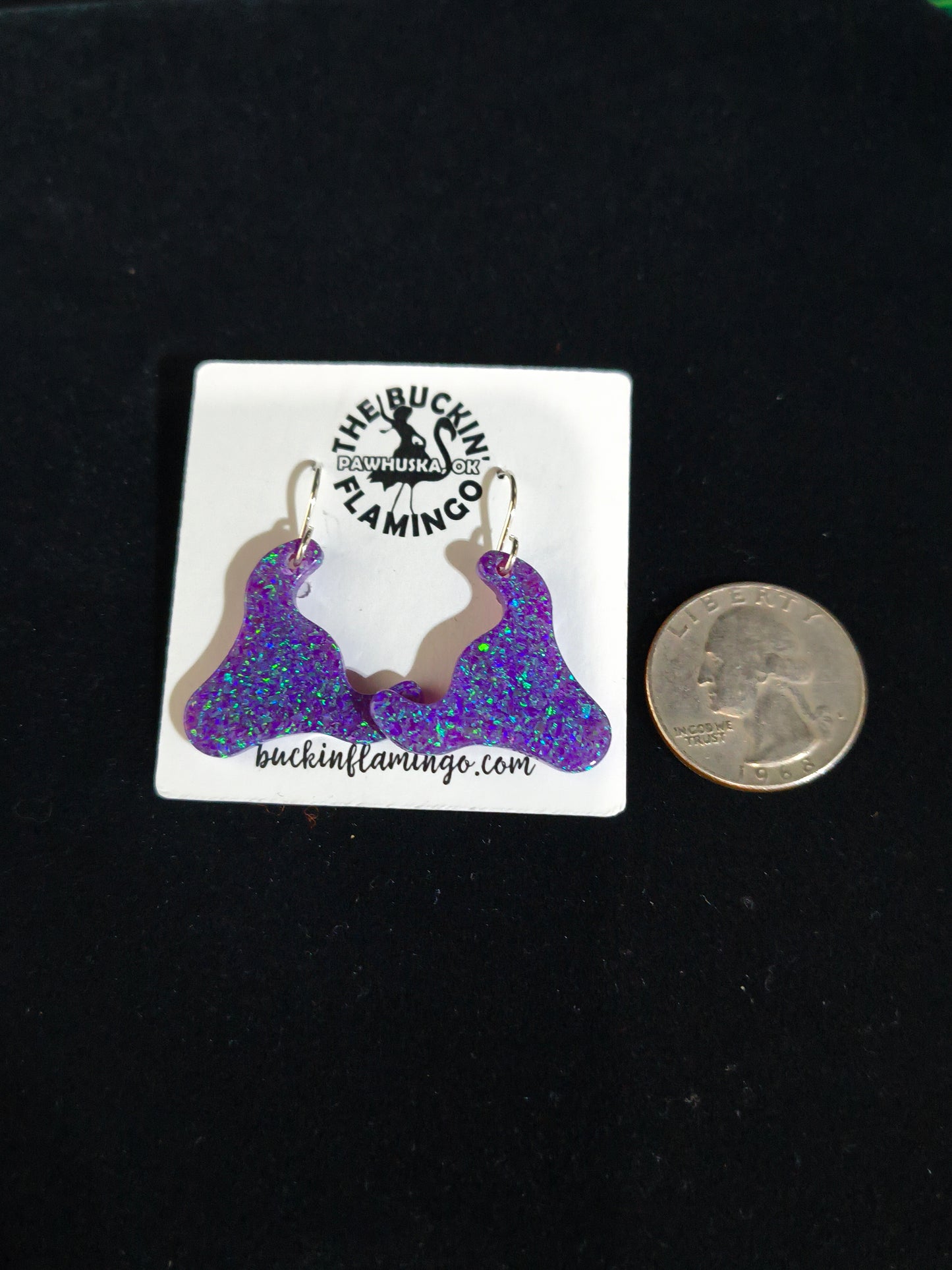 Purple Opal Skull Dangle Earrings