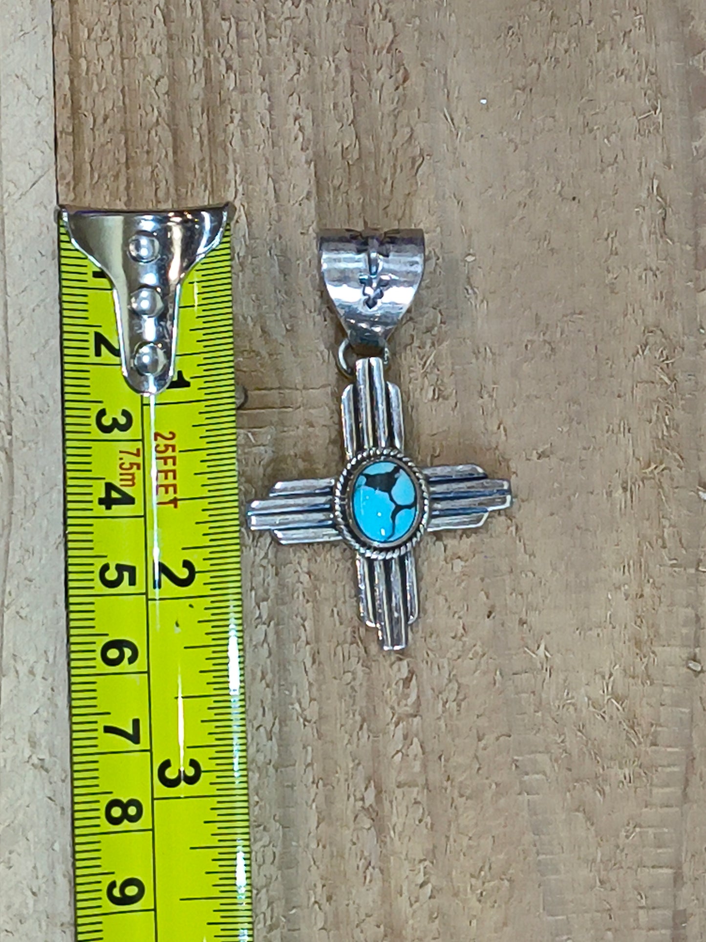 Egyptian Turquoise Zia Symbol Pendant 11mm Bail by T.