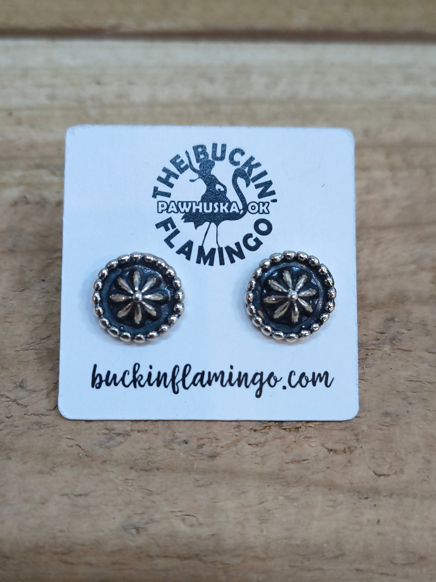 11.5 mm Star Silver Concho Earrings