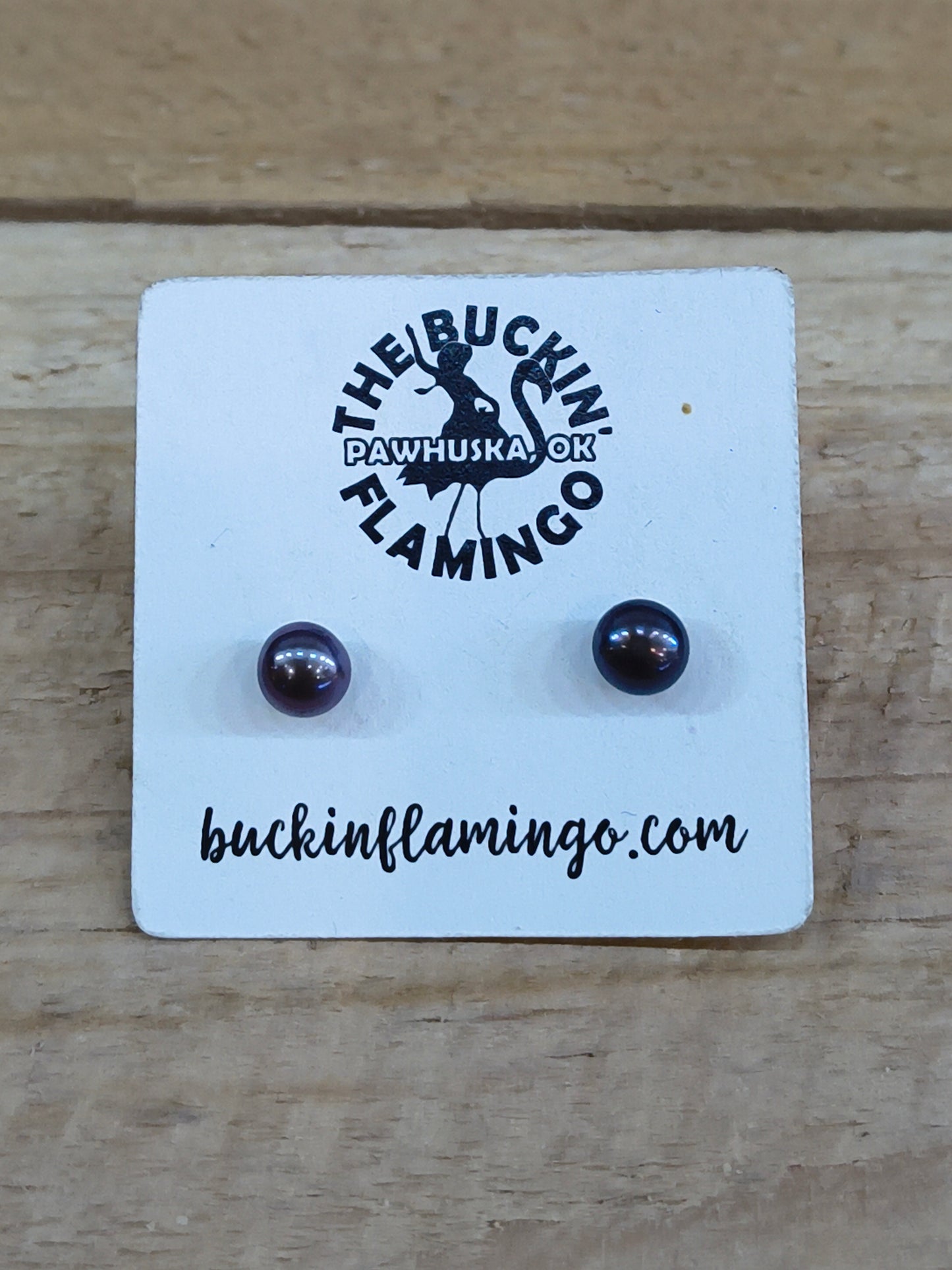 5mm Freshwater Peacock Pearl Post Earrings