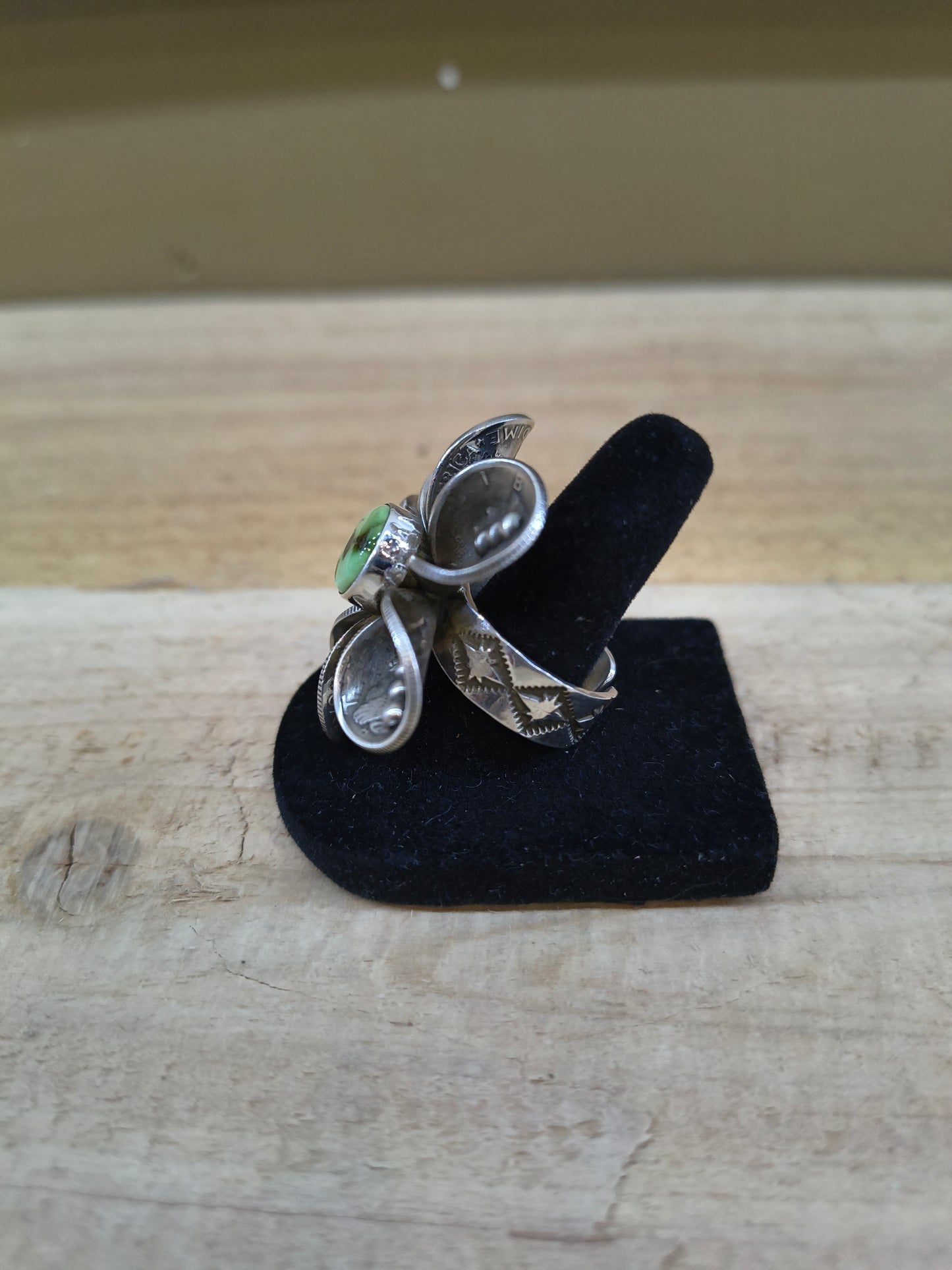 Palomino Mercury Dime Adjustable Ring by James Begay, Jr., Navajo