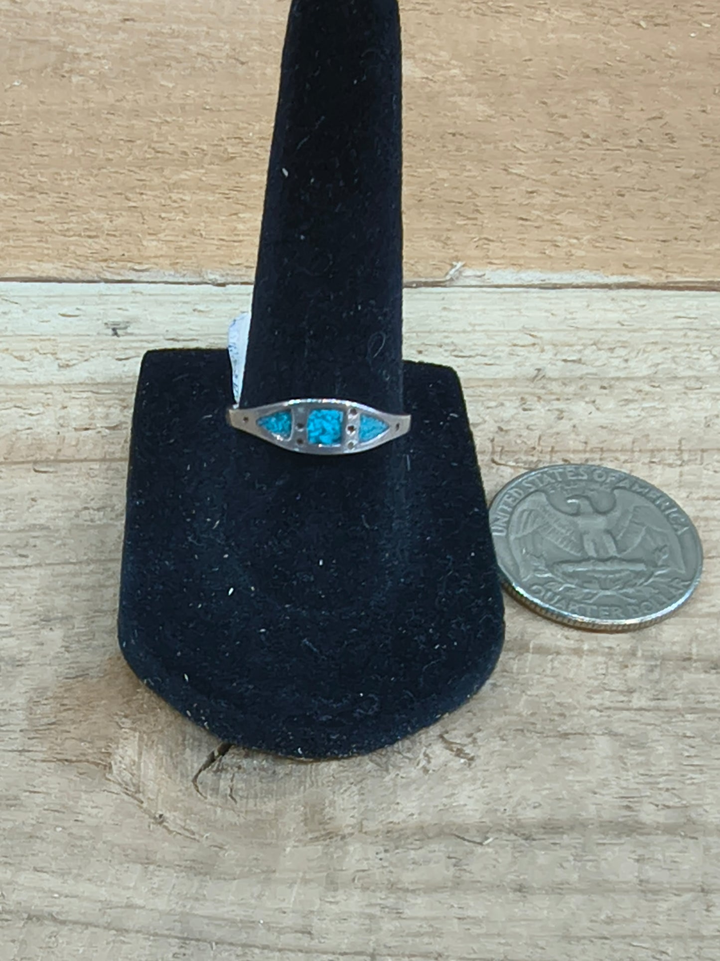 7.0 Turquoise Chip Inlay Ring