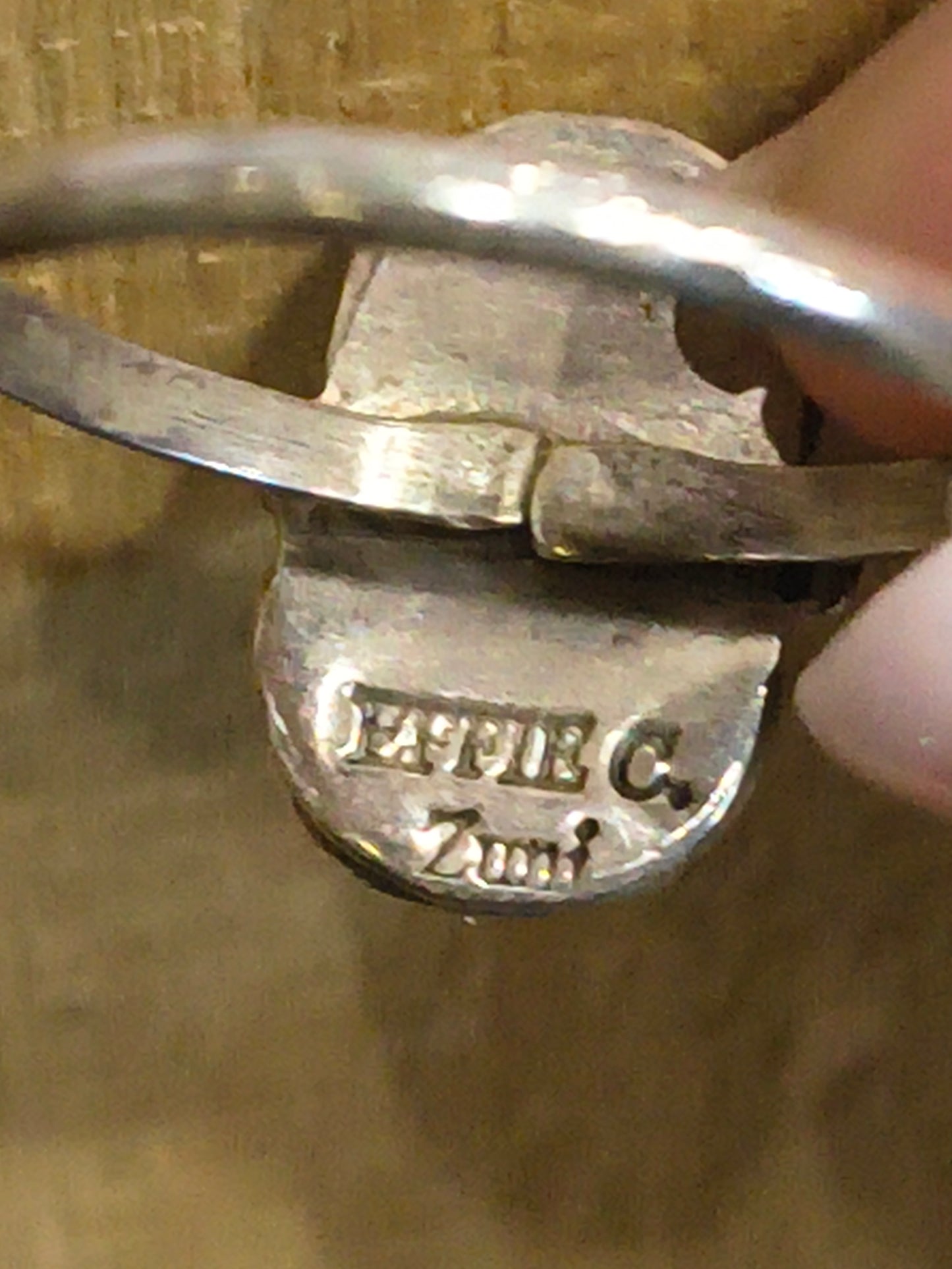 2 Stone Turquoise Ring by Effie Calavaza, Zuni