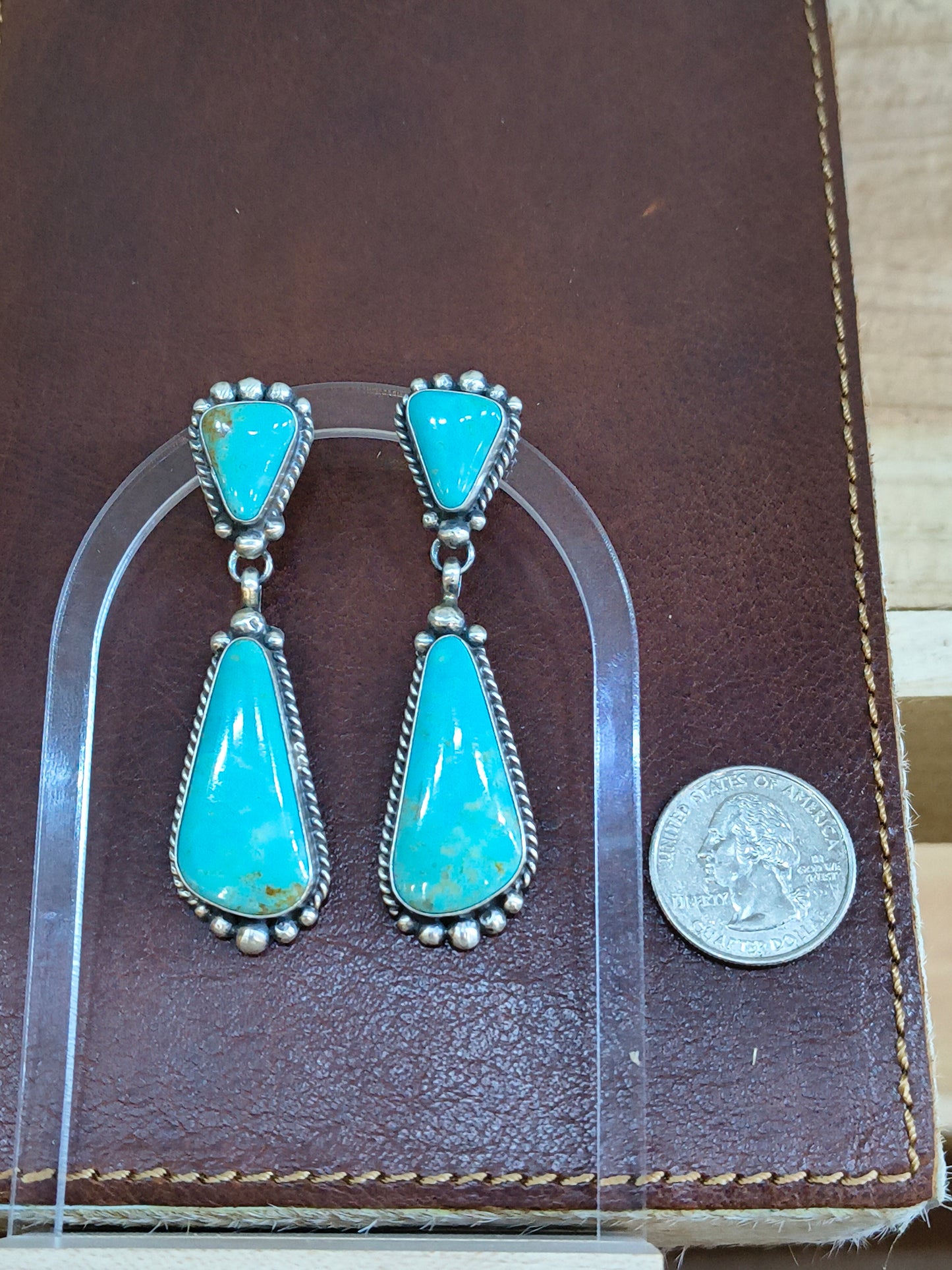 Kingman Turquoise Dangle Earrings by Elouise Kee