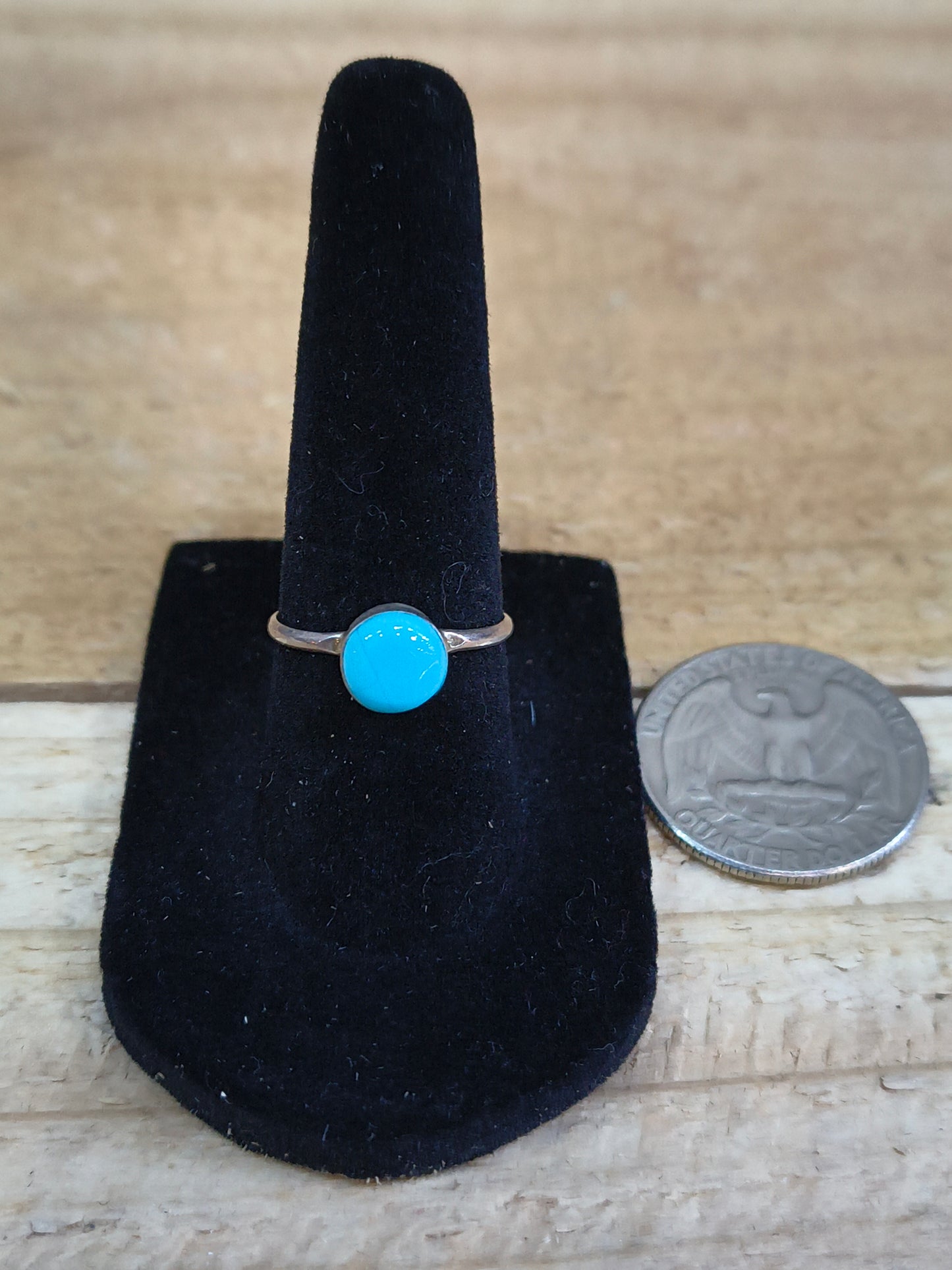 Round Turquoise Ring by Angie Rosetta, Zuni