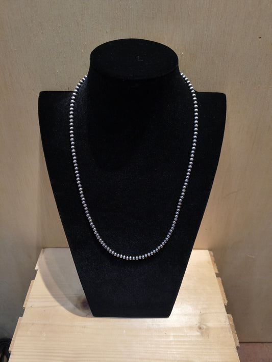 22” 4MM Navajo Style Pearls Strung by Louise Joe, Navajo