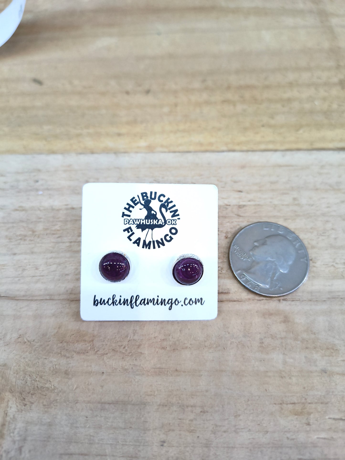 8.5mm Purple Spiny Oyster Circle Post Earrings