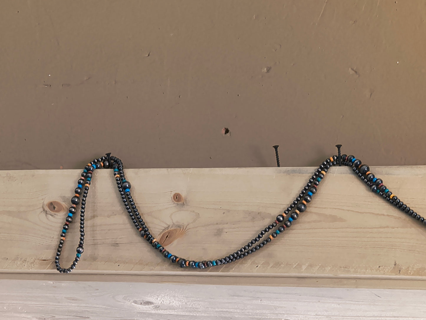 16 Foot Navajo Pearl with Turquoise & Spiny Oyster Necklace