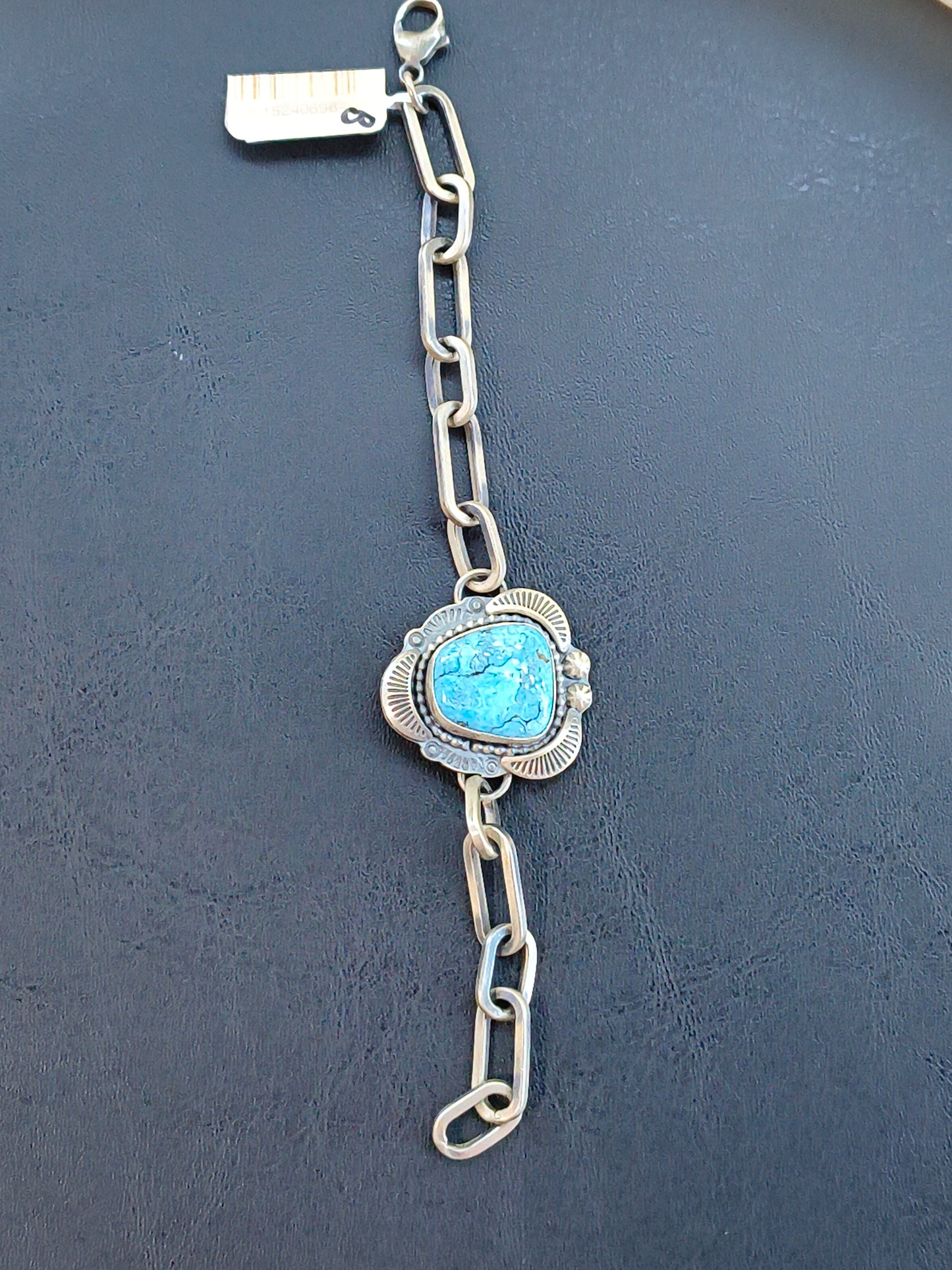 Kingman Turquoise Paperclip Chain Bracelet