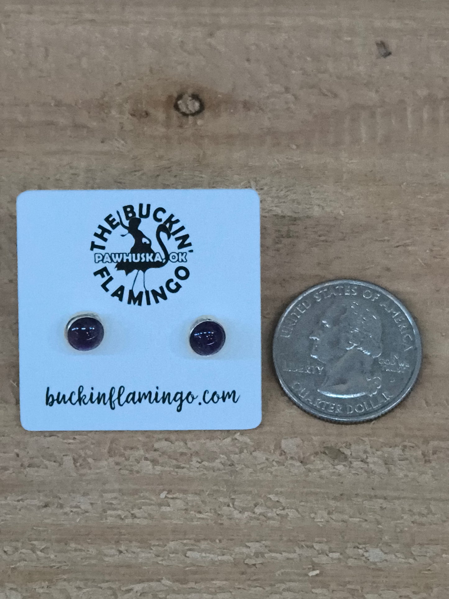 Small Amethyst 6.5 mm Post Earrings