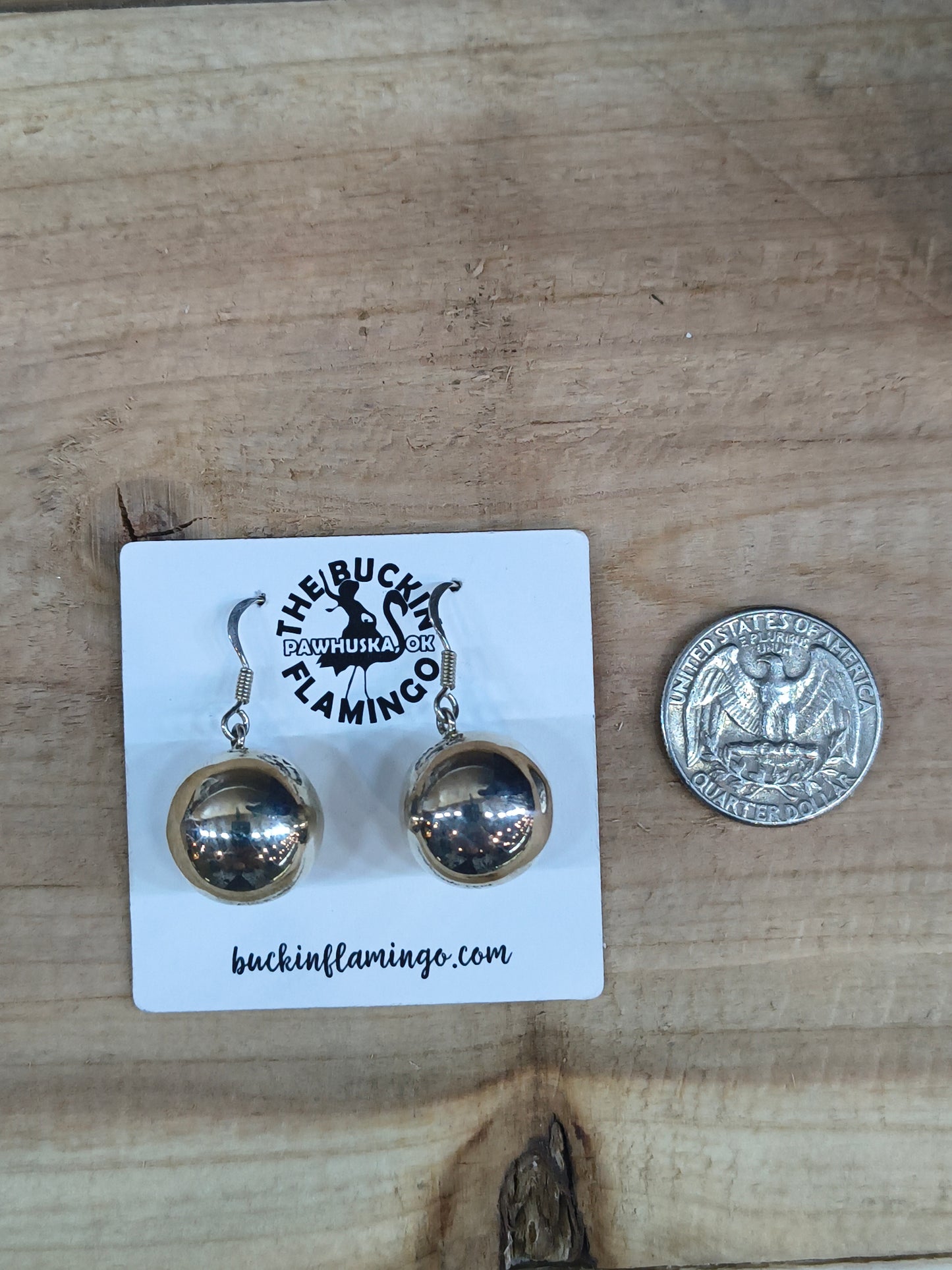 Handmade 16mm Shiny Ball Earrings