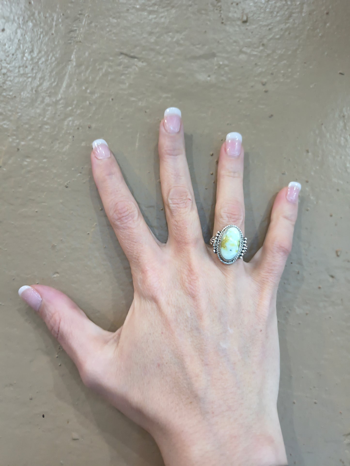 5.5 Palomino Turquoise Ring by Andrew Vandever, Navajo