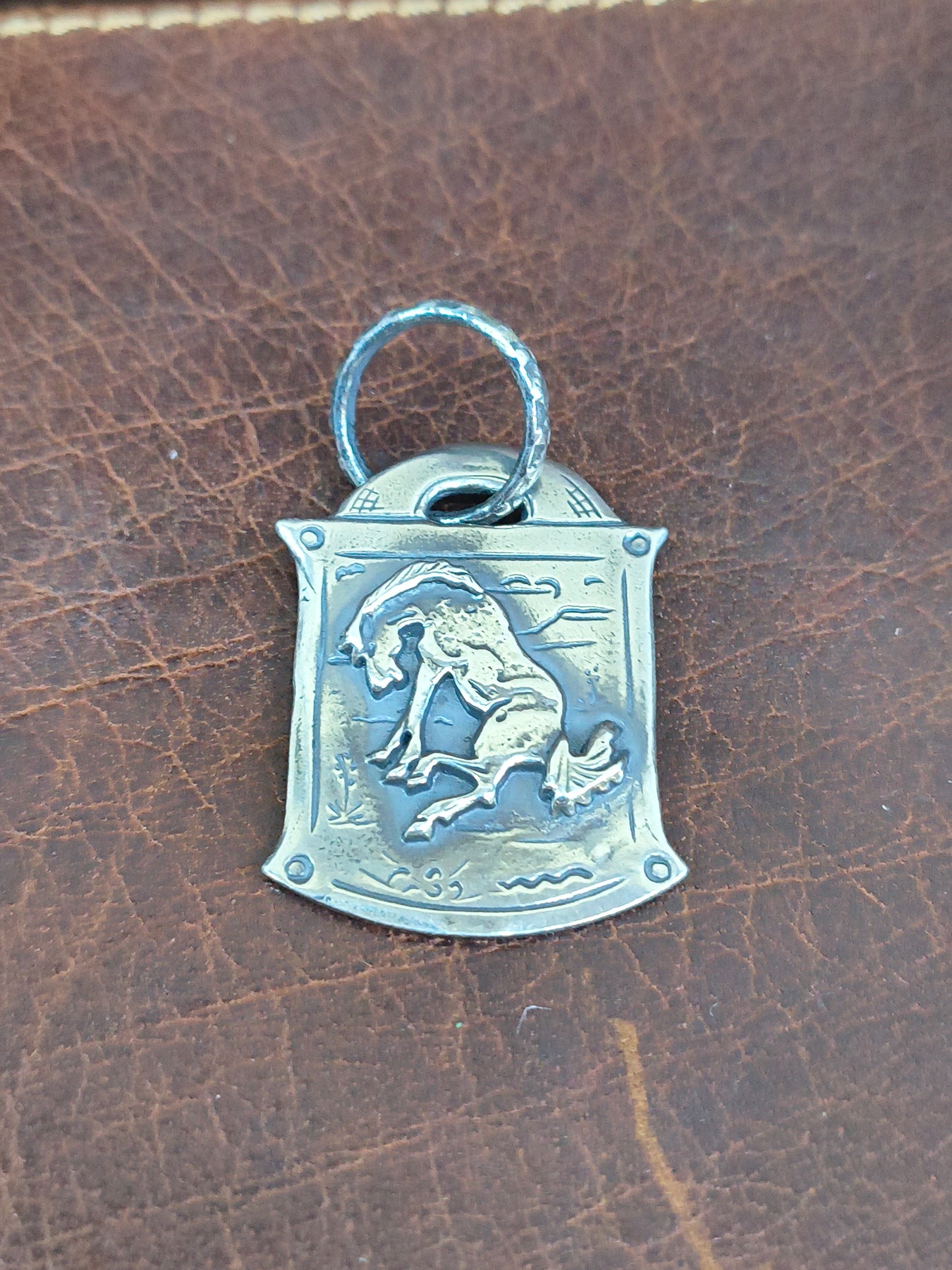 “Luggage Tag” Reversible Pendant by Bad Bronc