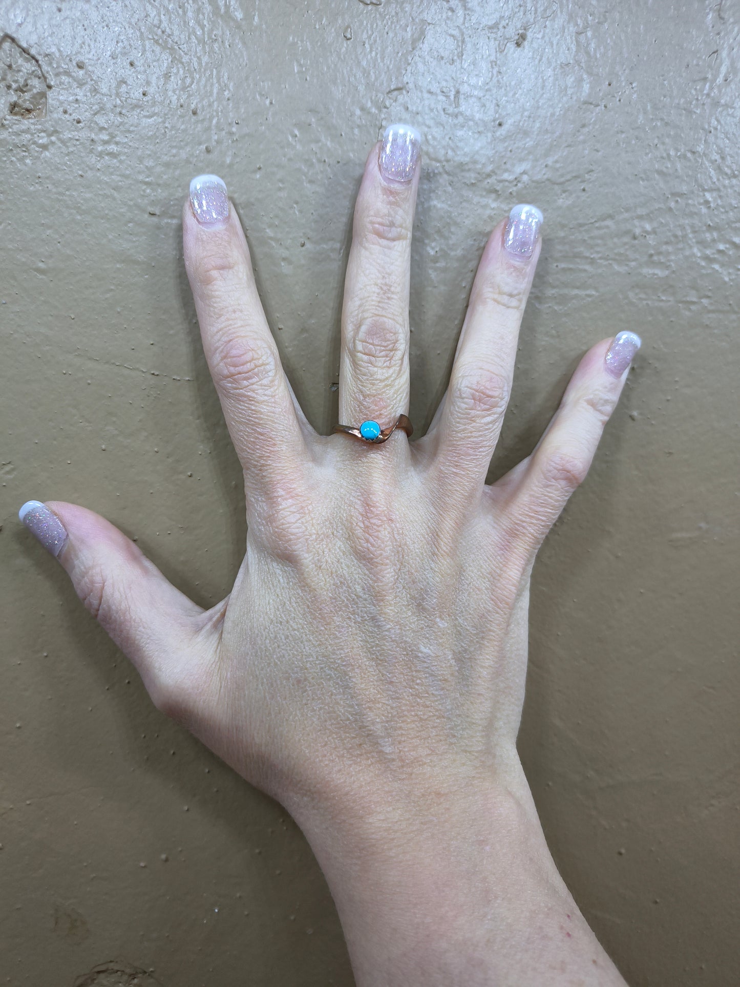 Half Copper Twist with Turquoise Stone
