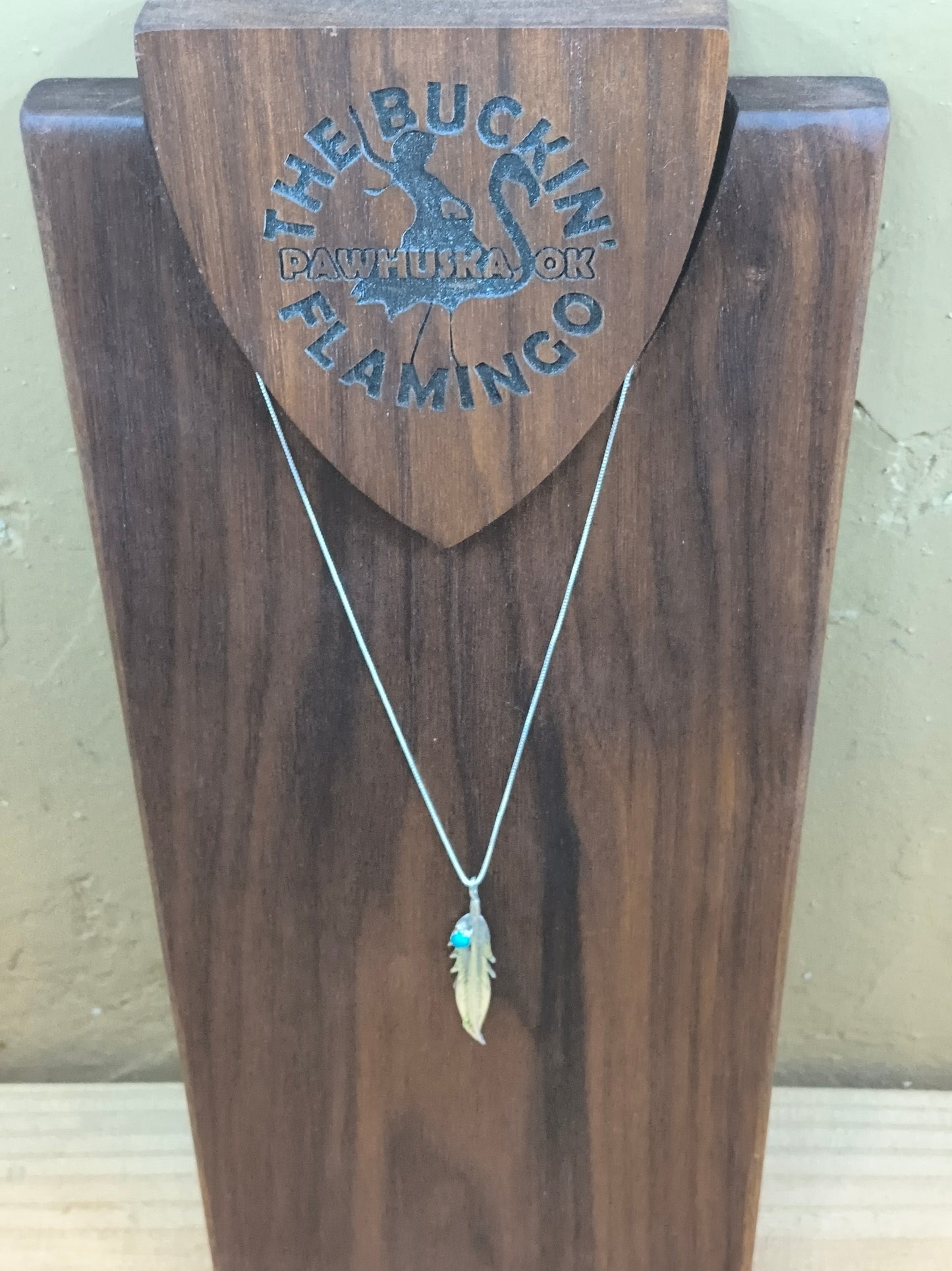18" Feather Turquoise Necklace by Louise Joe, Navajo