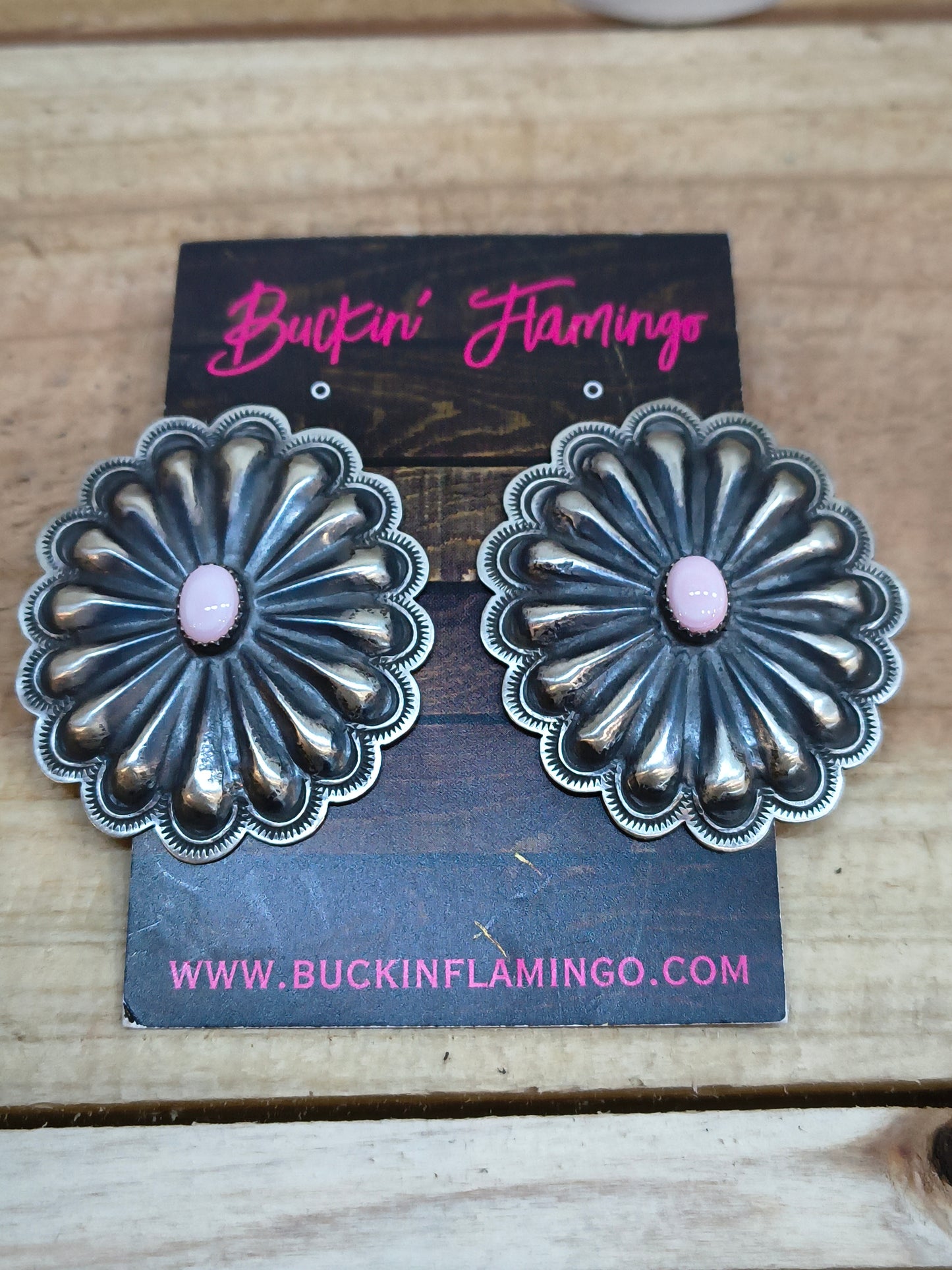 Large Concho Earring with Conch Shell by Glynn Livingston