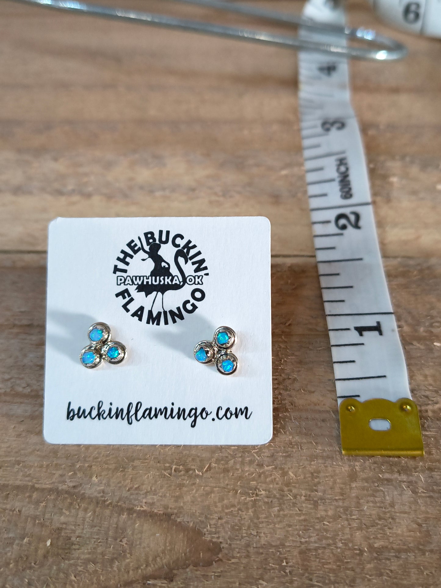 Blue 2.5 mm Tri-Opal Post Earrings