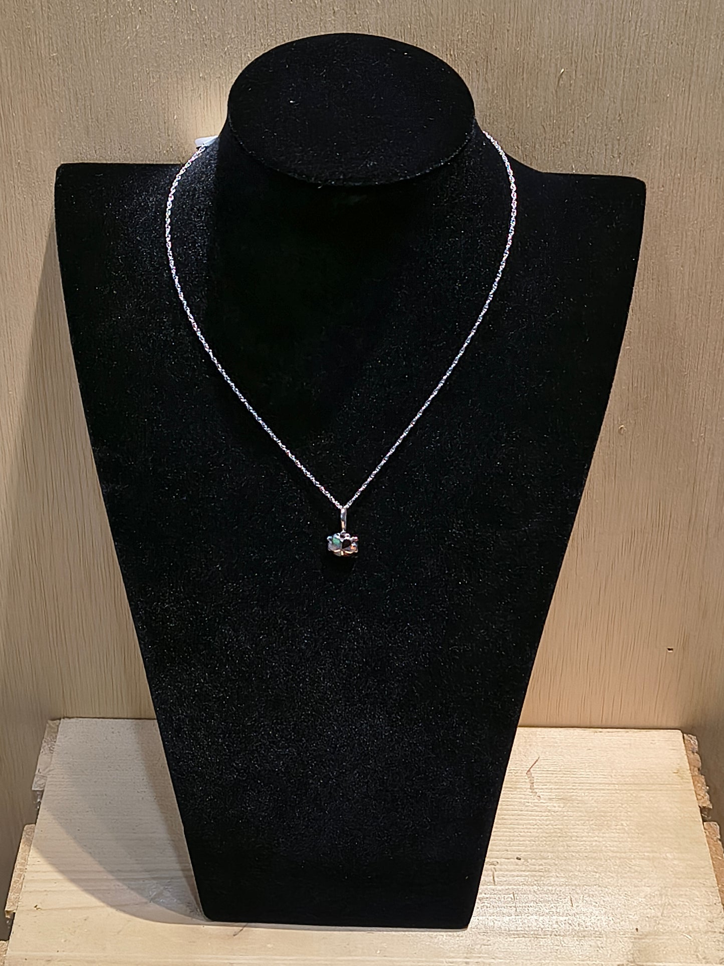 16" Chain with Multi Color Flower Pendant by Bernadette Lateyice, Zuni