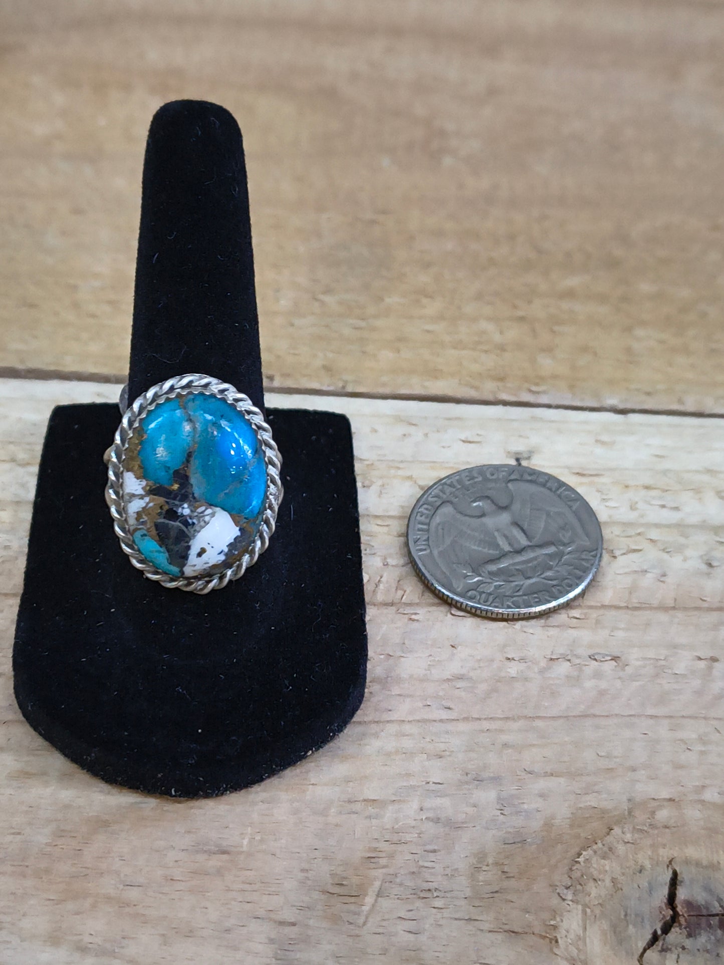 8.0 Kingman Krush Oval Ring by Clifton Davis, Navajo