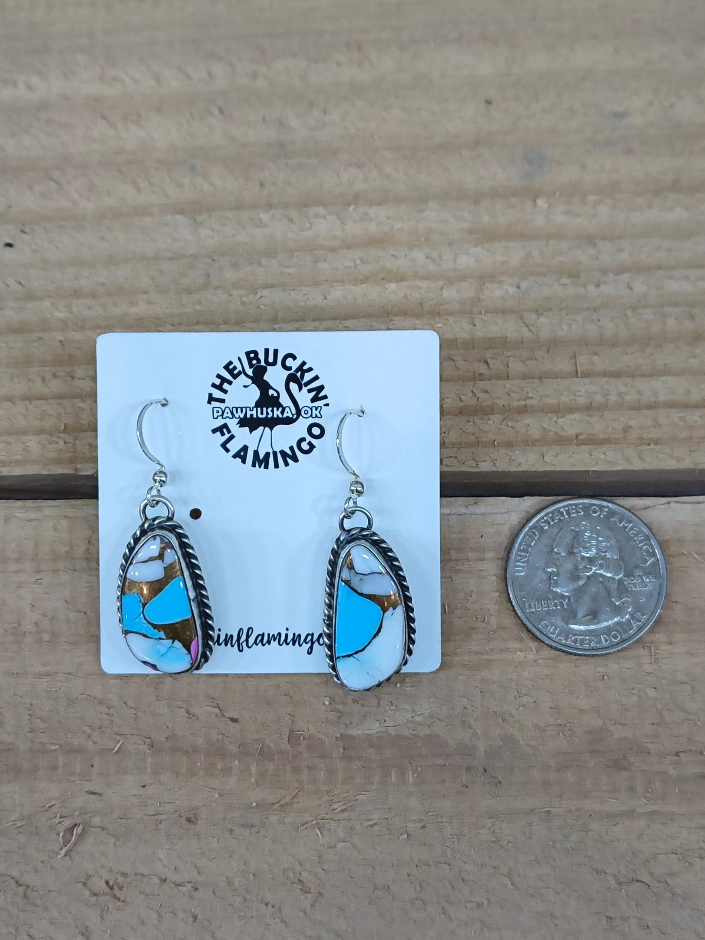 Cotton Candy Dangle Earrings by Chassity Belone, Navajo
