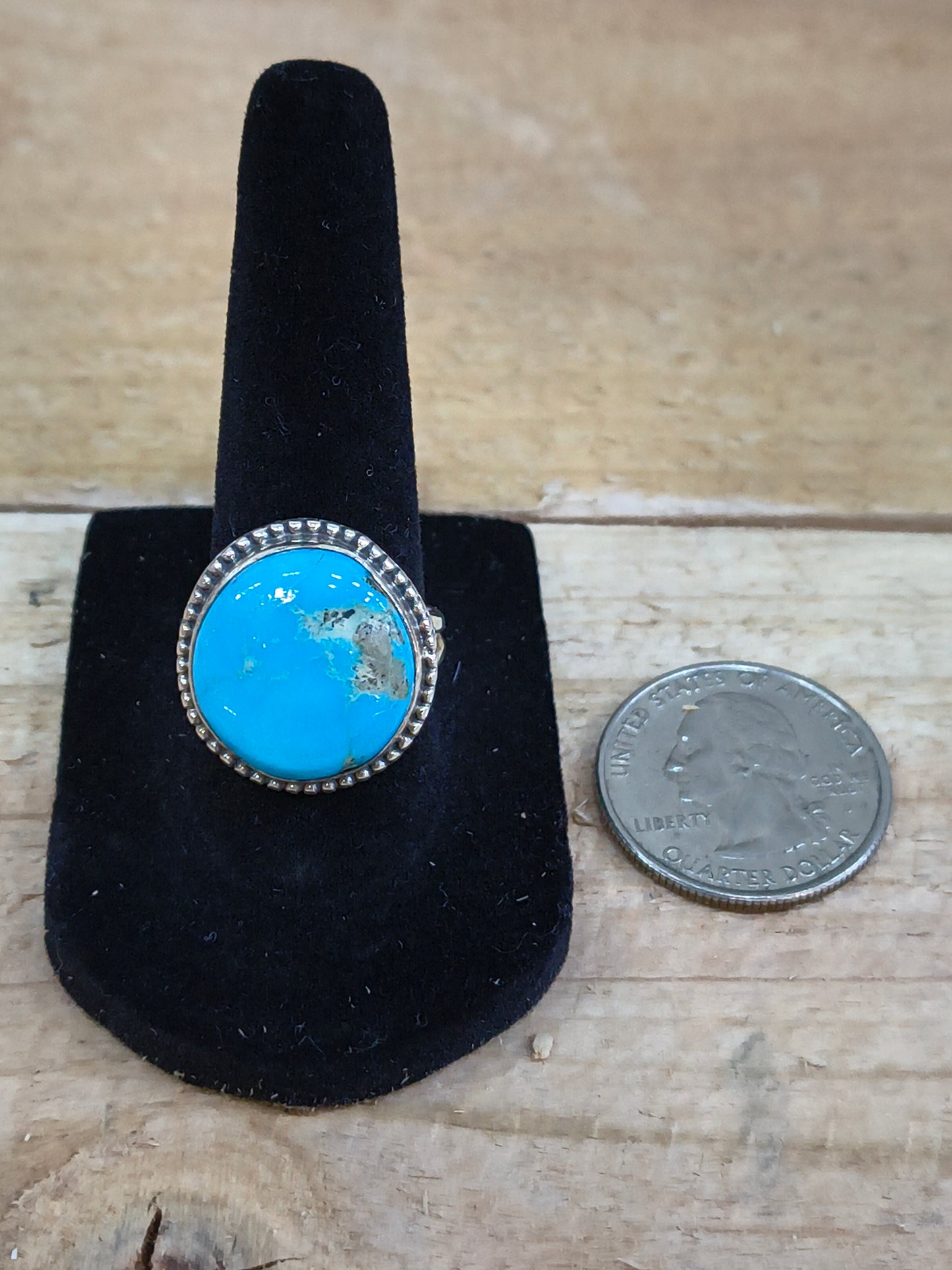 7.5 Turquoise Round Ring