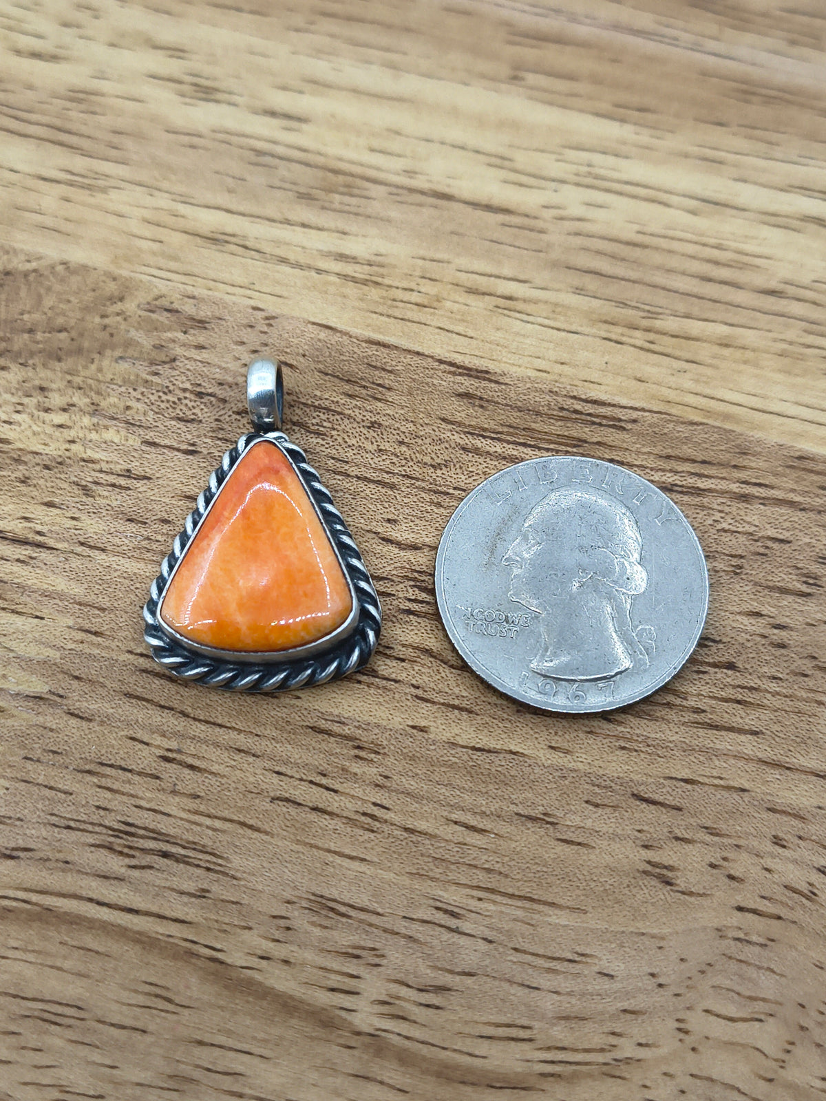 Orange Spiny Pendant by Johnny Dixon, Navajo