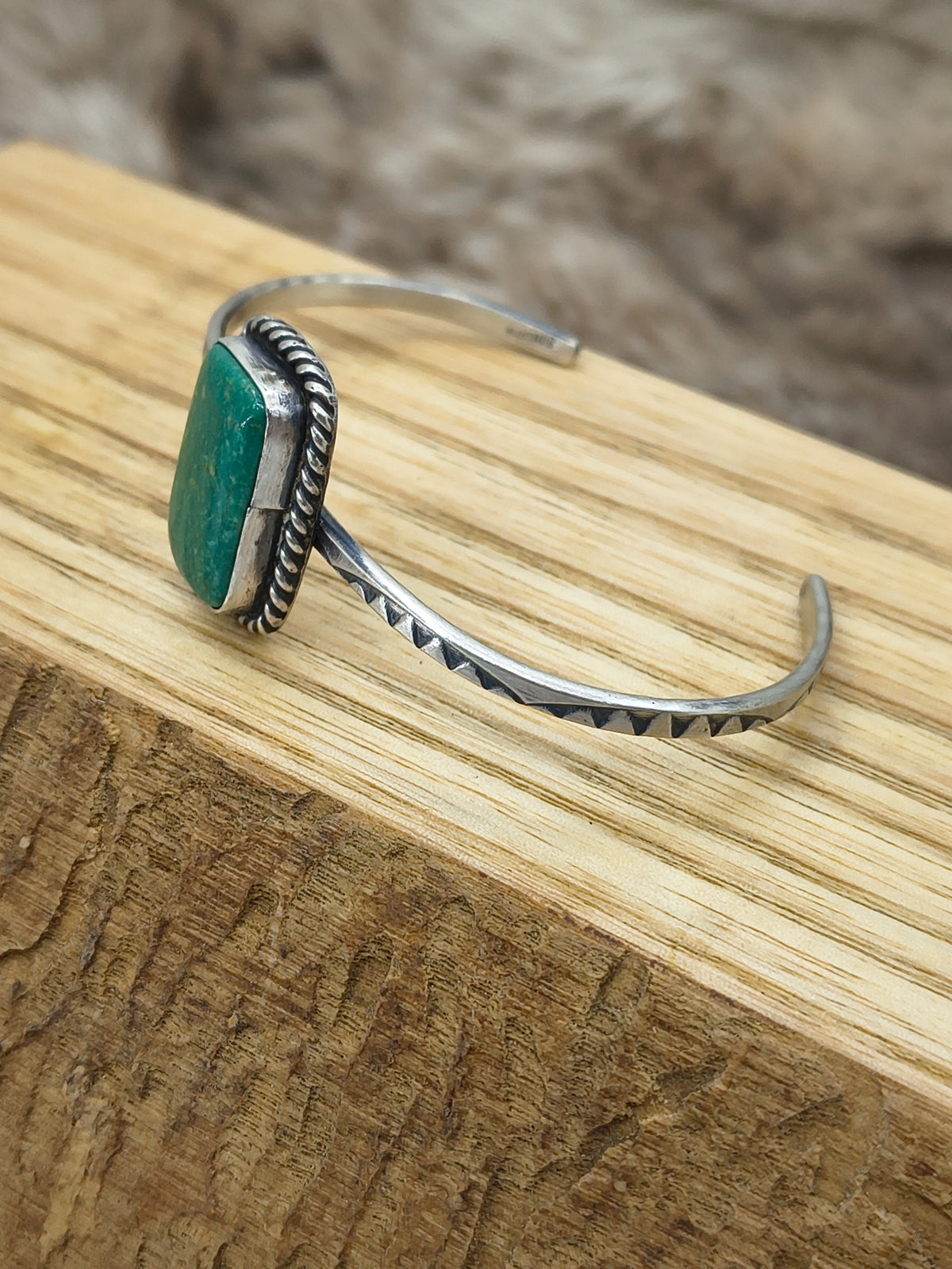 5.75" - 7.25" Kingman Turquoise Cuff by Donavan Skeet, Navajo