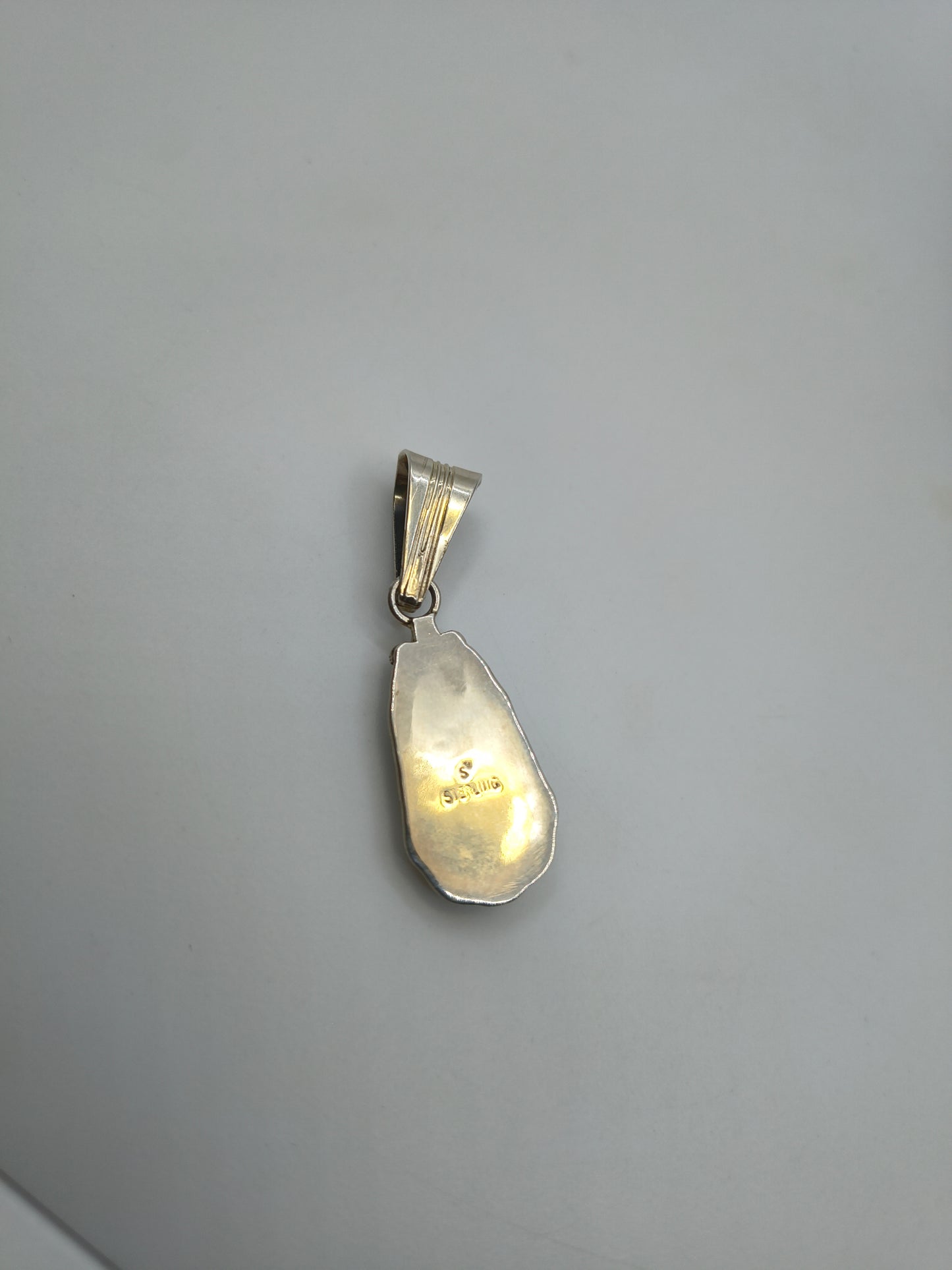 White Opal Teardrop Pendant with a 6.5mm Bale by Samuel Yellowhair, Navajo