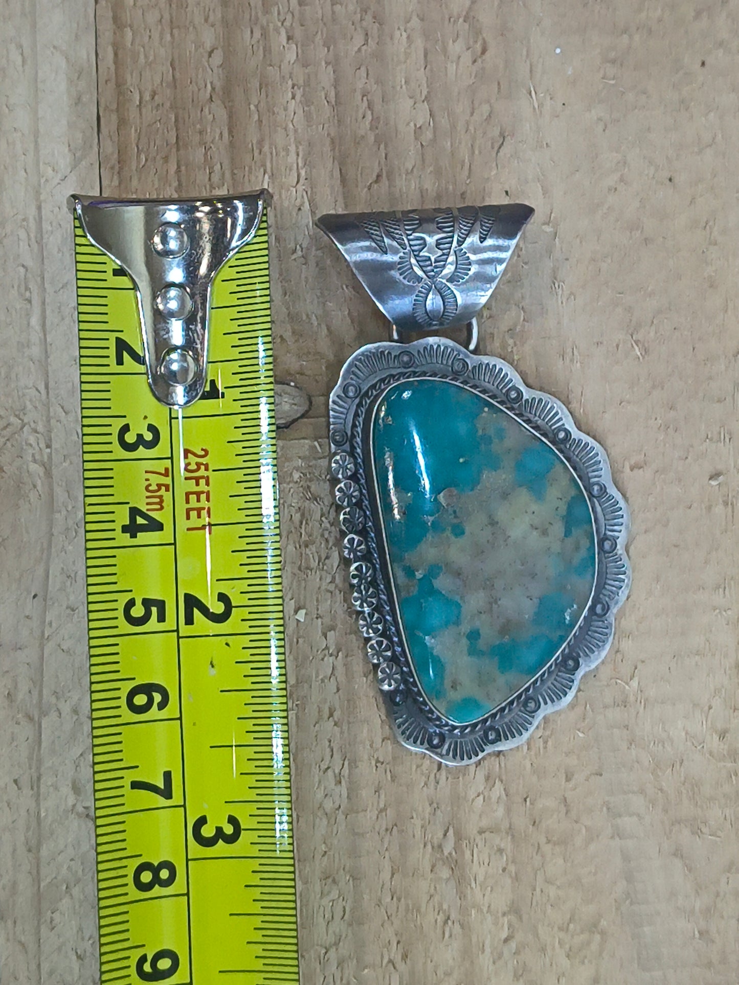 Campitos Turquoise Pendant with a 11mm Bale by John Nelson, Navajo