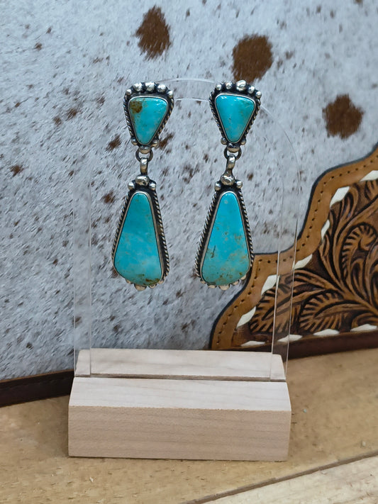 Kingman Turquoise Dangle Earrings by Elouise Kee