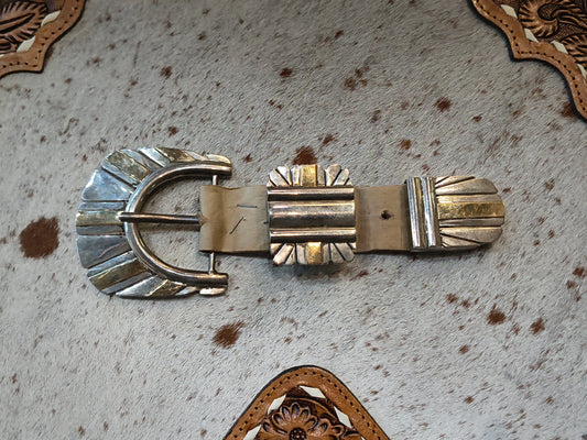 3 Pc. Buckle Set Sterling and 14K Gold by JL